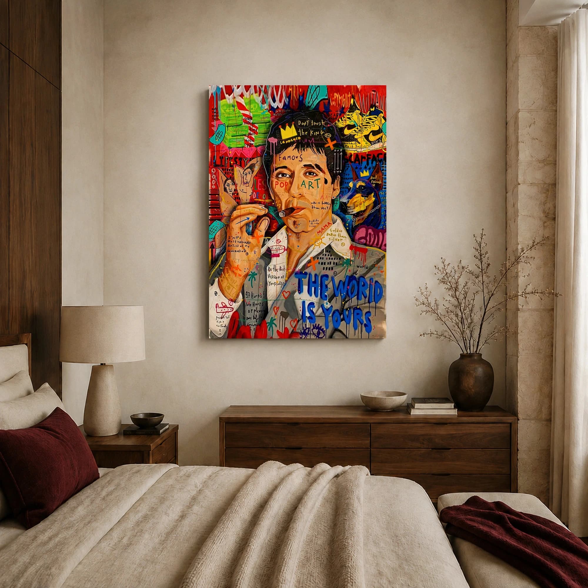 The World Is Yours Scarface Street Art Canvas Print, view 6
