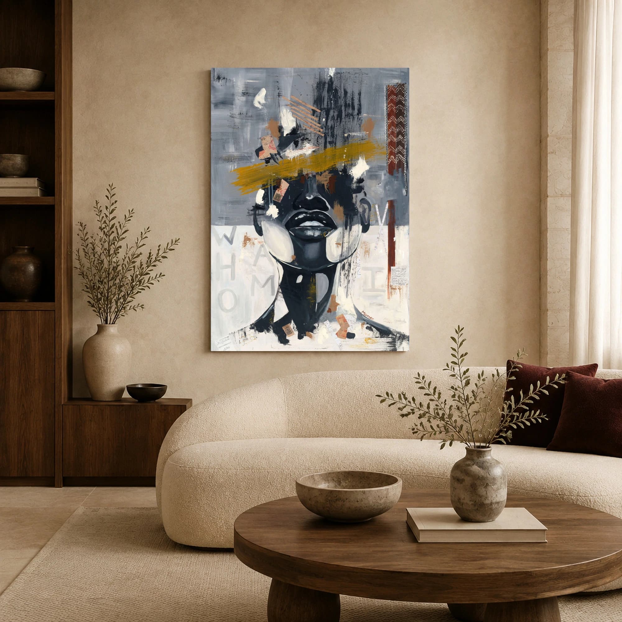 Who Am I Modern Abstract Portrait Canvas Art Print, view 5