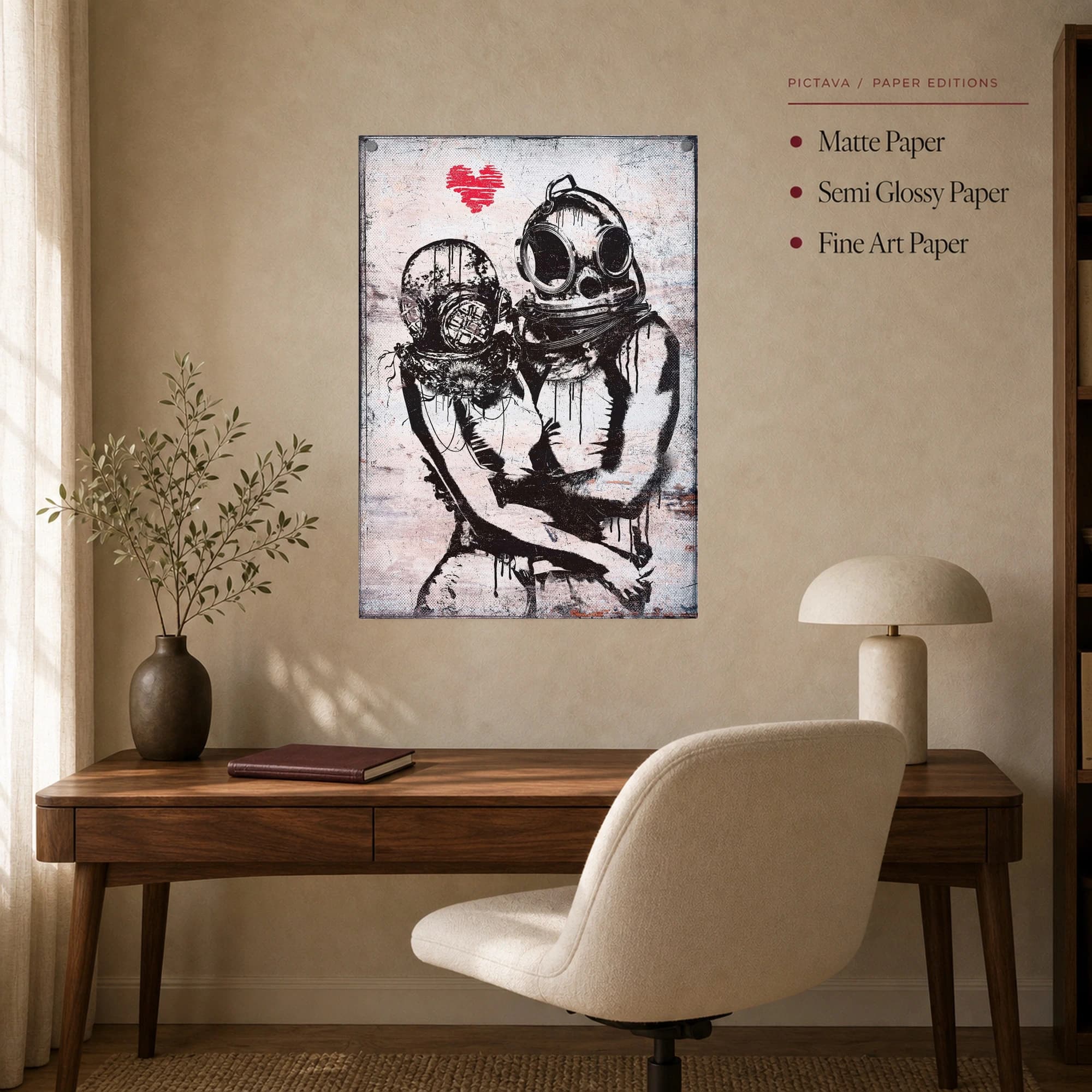 Submerged Affection Urban Street Art Canvas Print, view 7