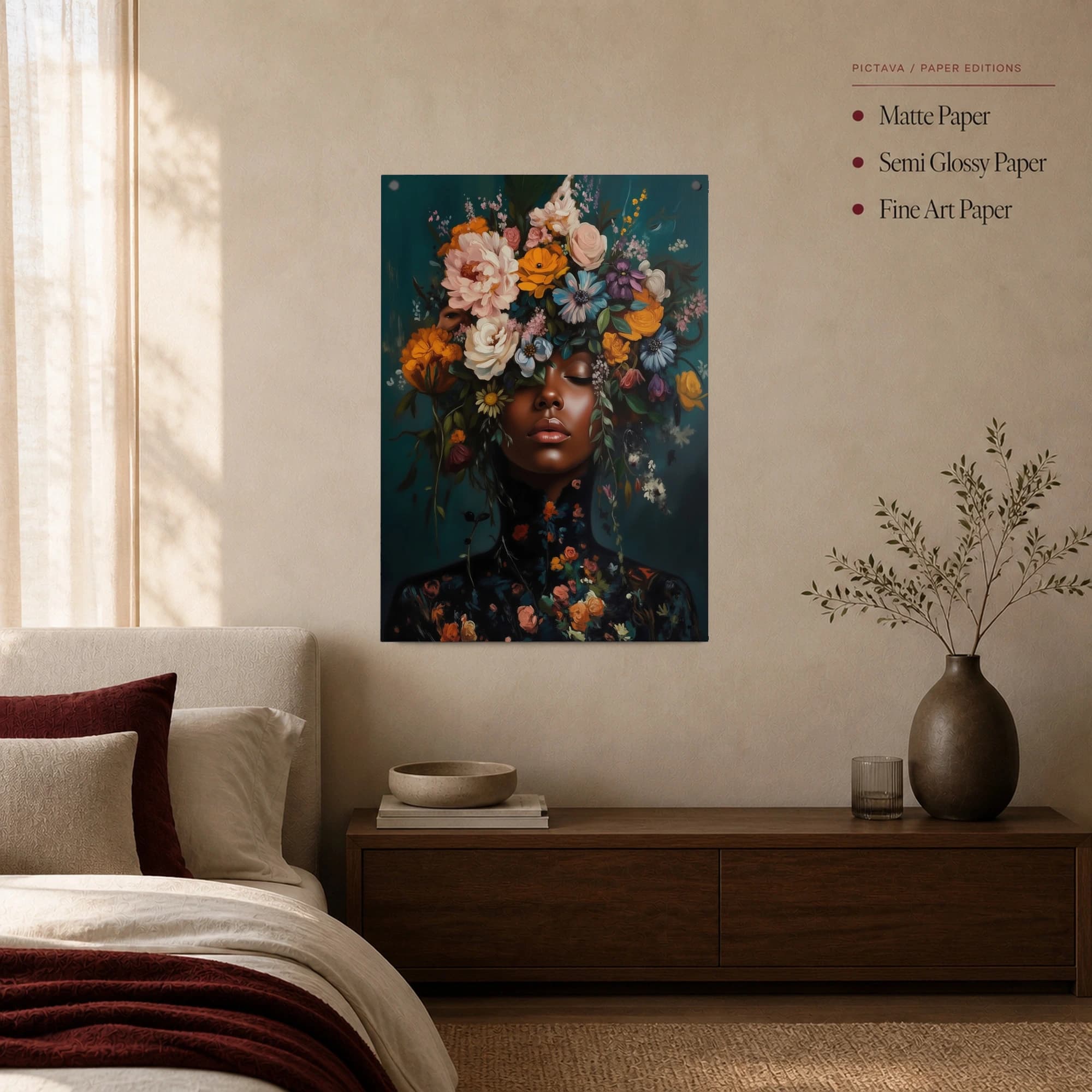 Surreal Botanical Portrait Canvas Print, view 3