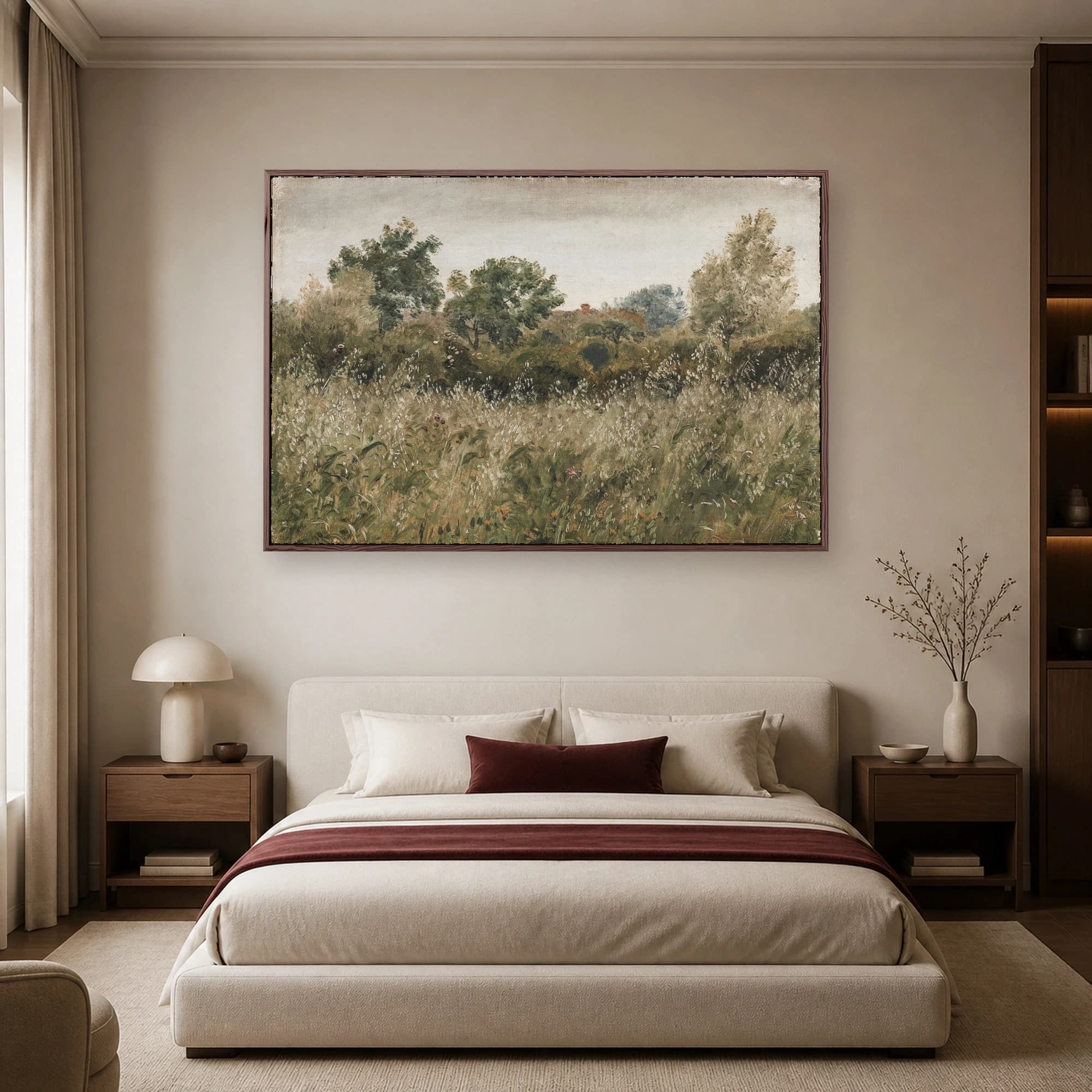 Impressionistic Meadow Landscape Canvas Print, view 6
