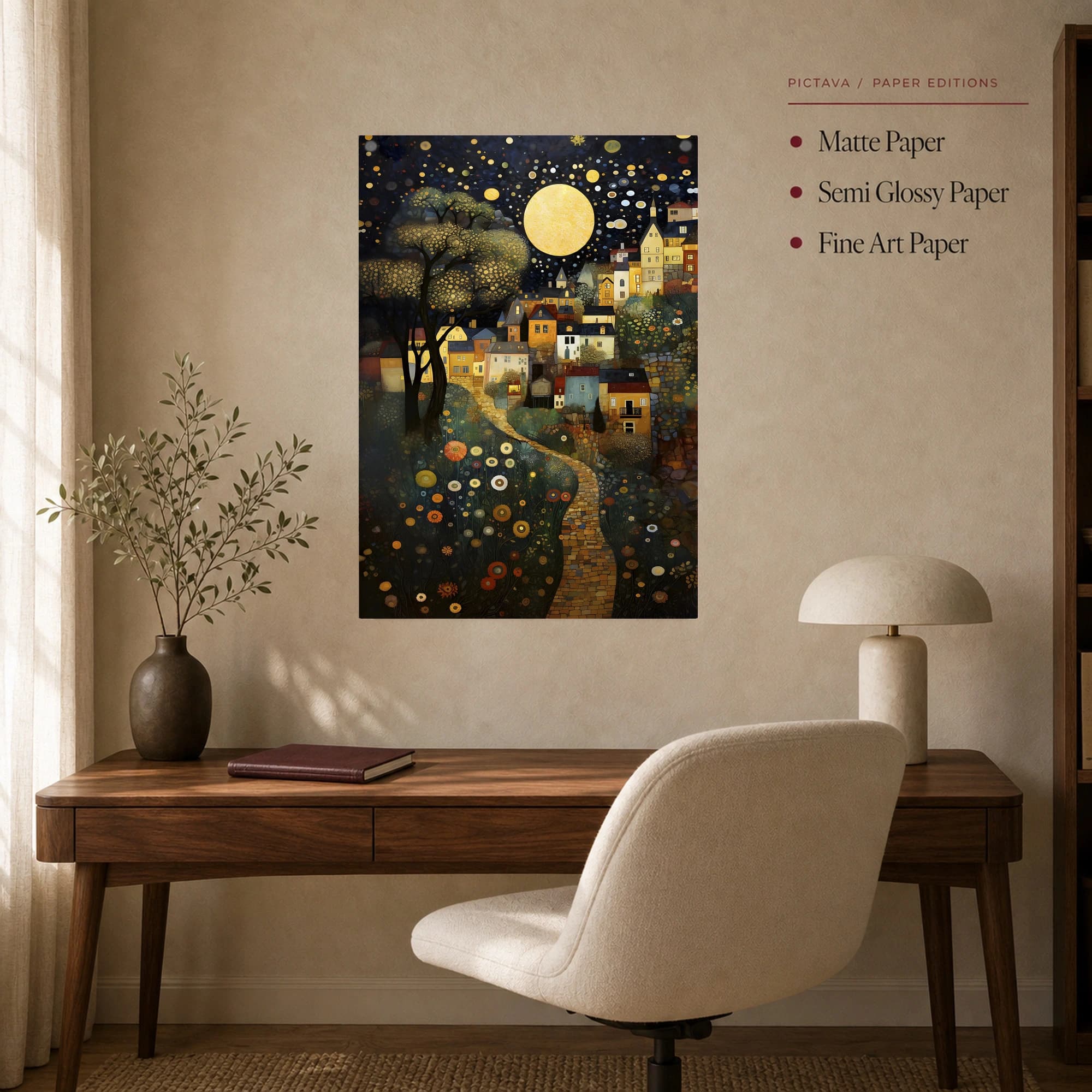 Midnight Village Starlight Wall Art Print, view 7