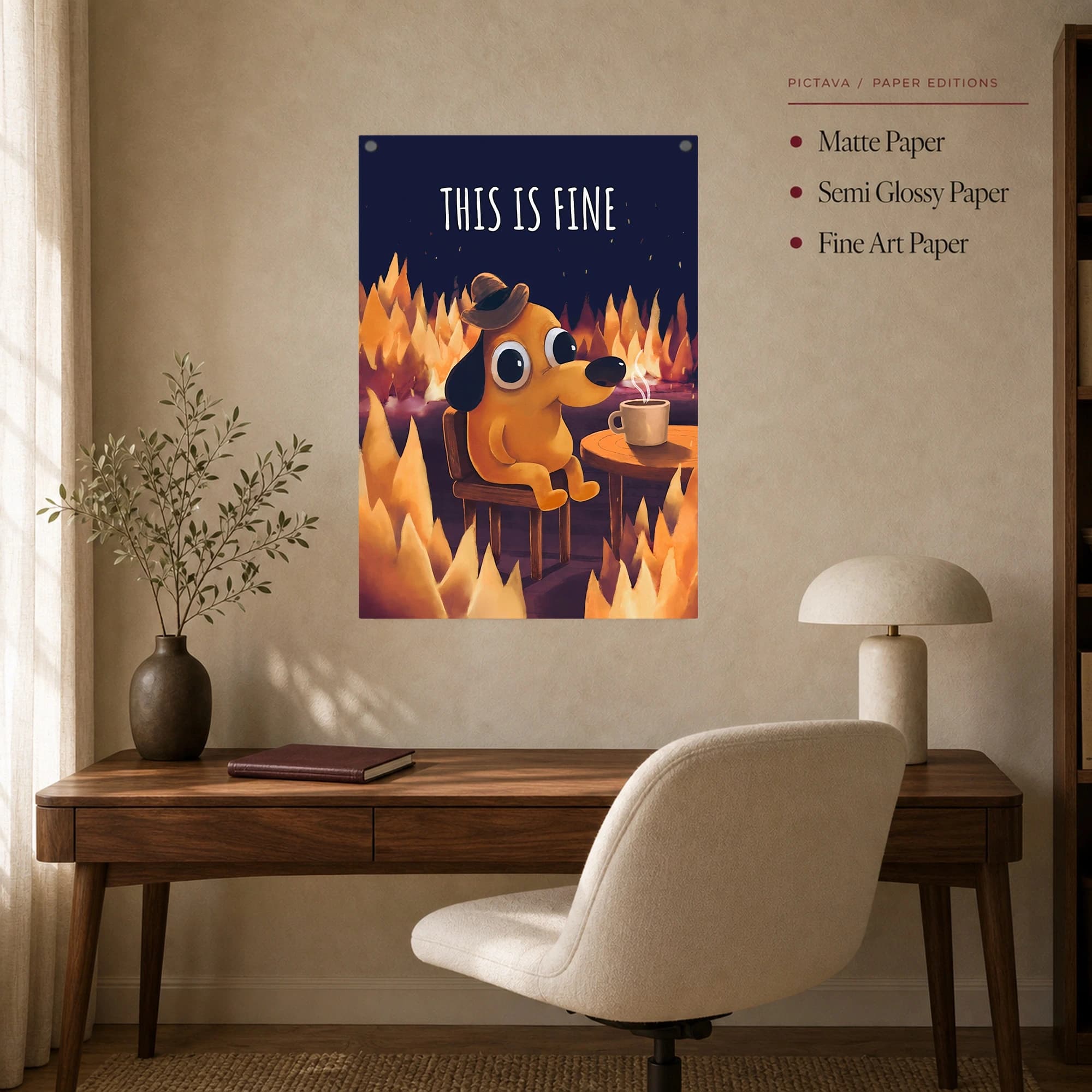 This Is Fine Dog Meme Wall Art, view 7