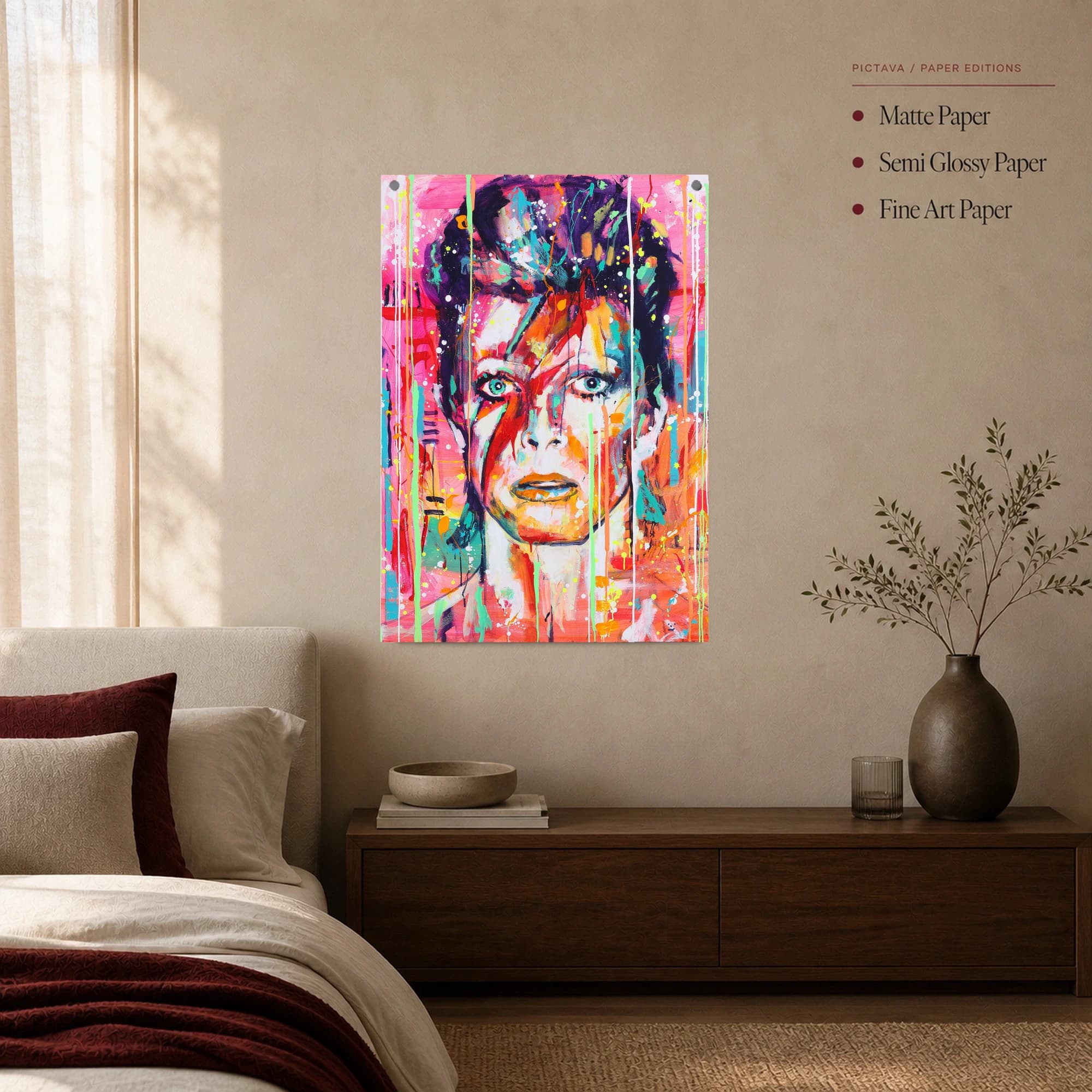David Bowie Neon Pop Art Canvas Print, view 4