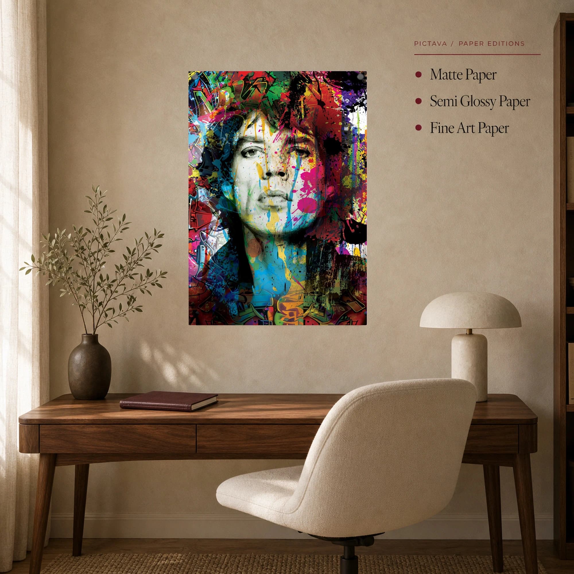 Jim Morrison Colorful Pop Art Portrait Canvas Print, view 7