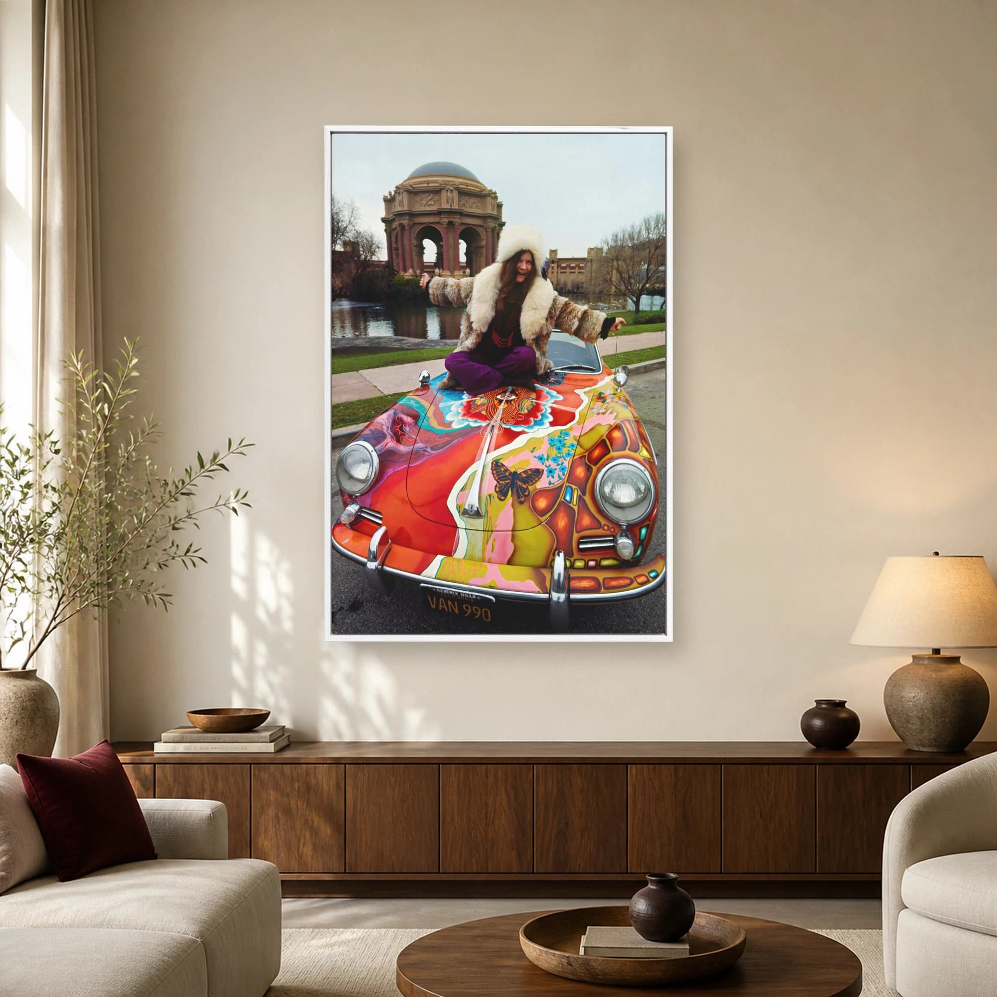 Janis Joplin with Psychedelic Porsche Wall Art, view 2