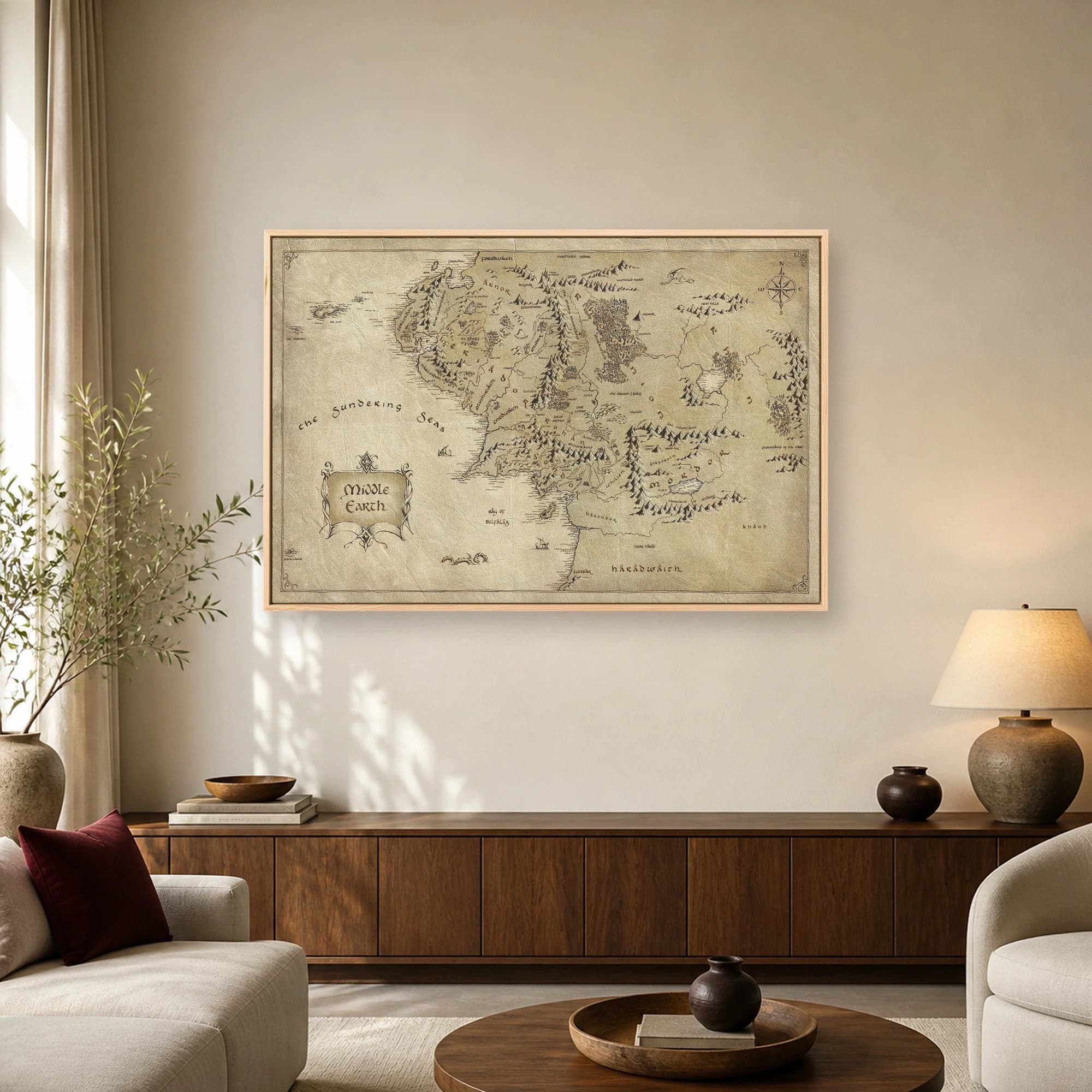 Middle Earth Map Fantasy Art Print, view 3