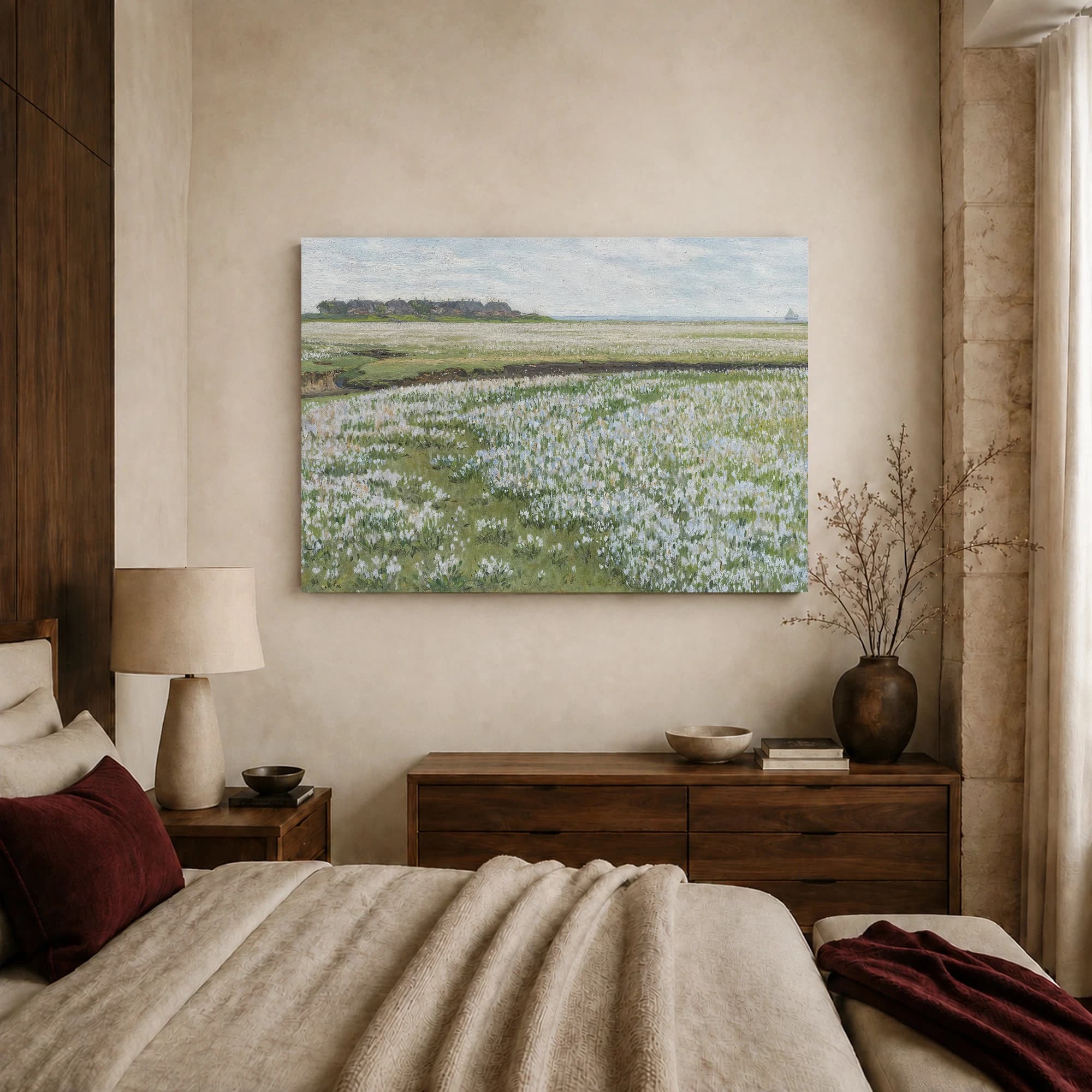 Marsh Landscape with Cotton Grass Fine Art Print, view 8