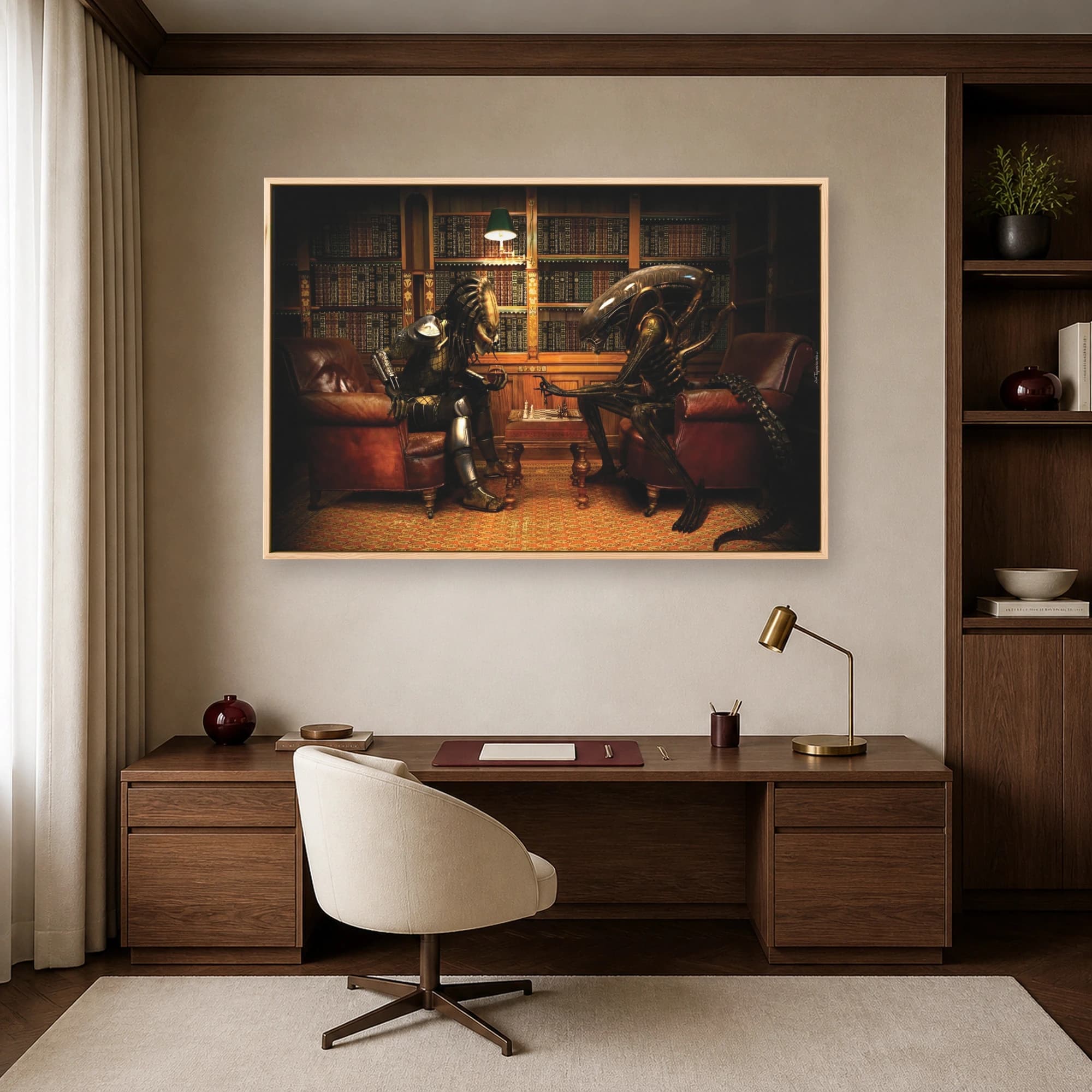 Alien vs Predator Chess Match Canvas Print, view 6