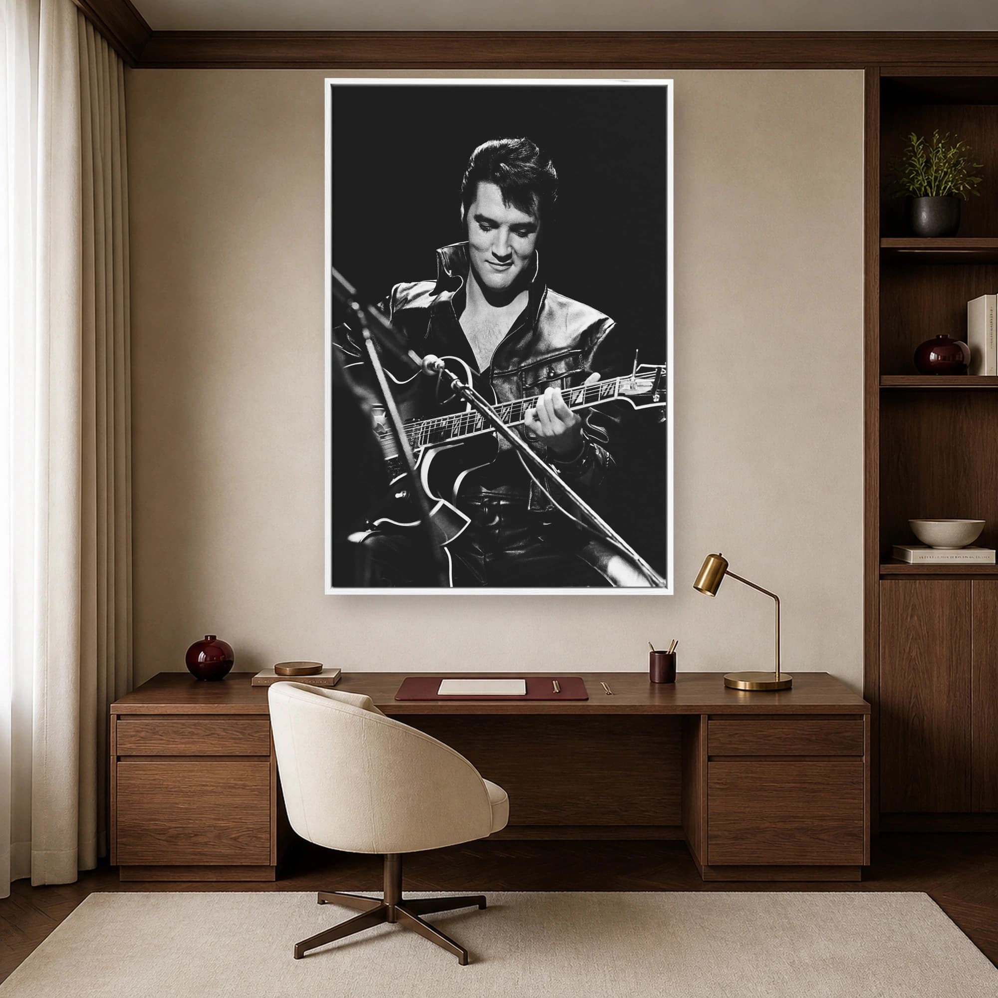 Elvis Presley '68 Comeback Black Leather Guitar Wall Art Print, view 4