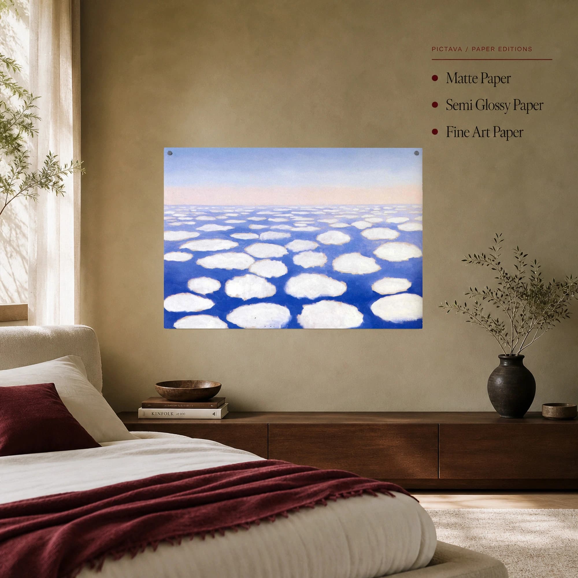 Surreal Blue Sky Floating Clouds Landscape Wall Art, view 7