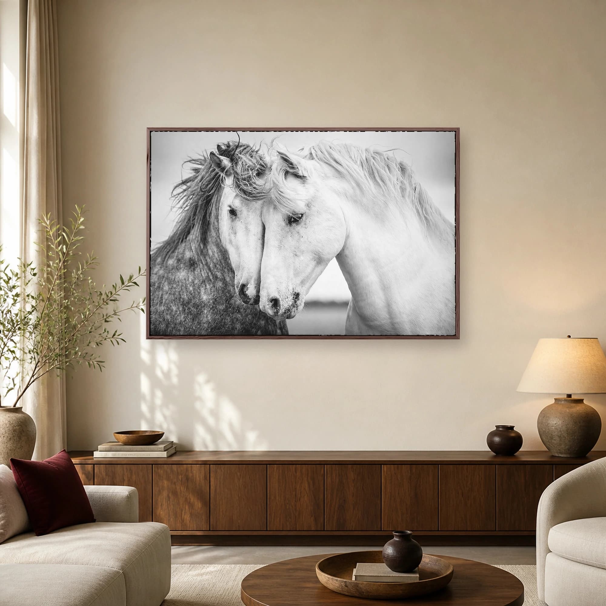 Equine Harmony Black and White Horse Fine Art Photography Print, view 3