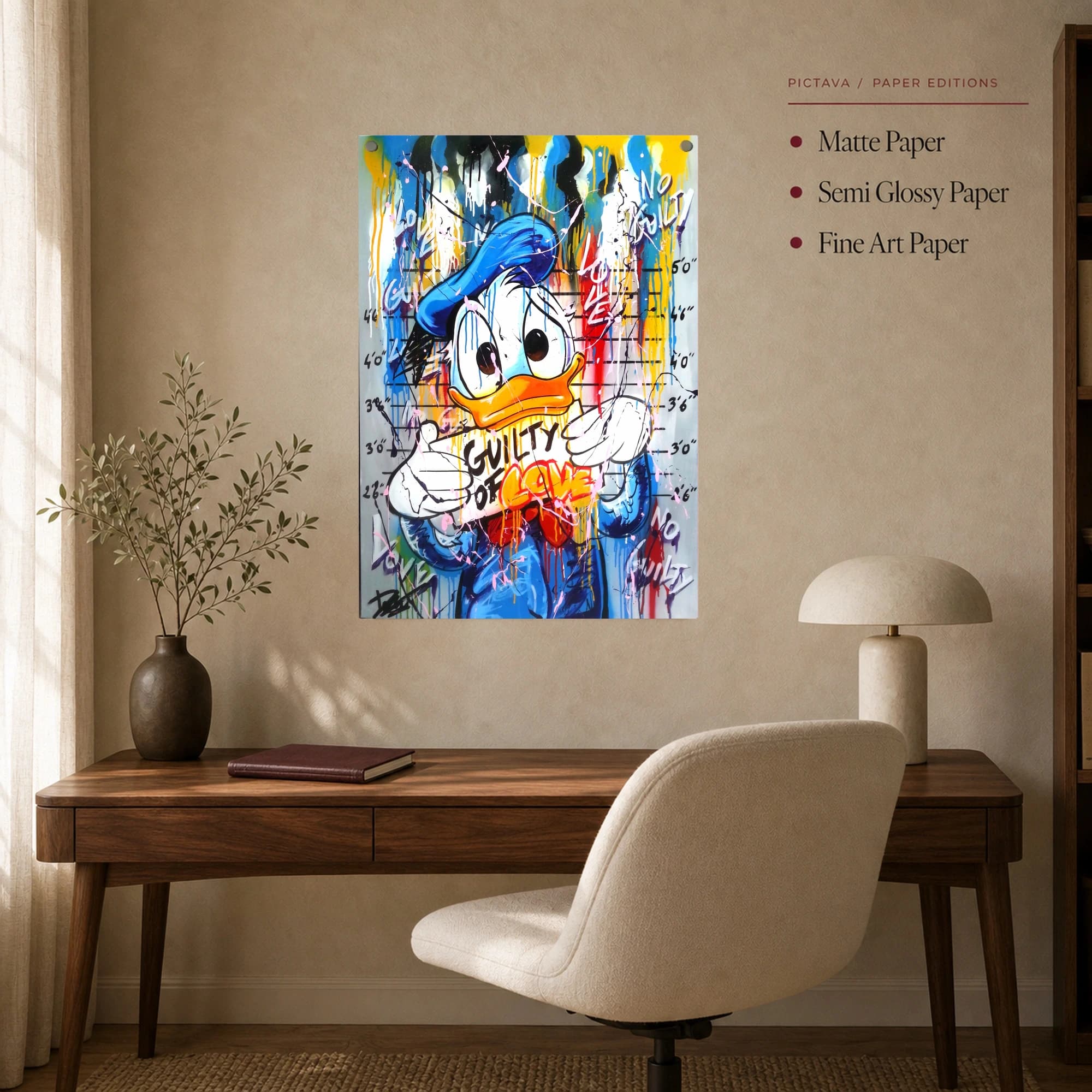 Guilty of Love Donald Duck Pop Art Canvas, view 8