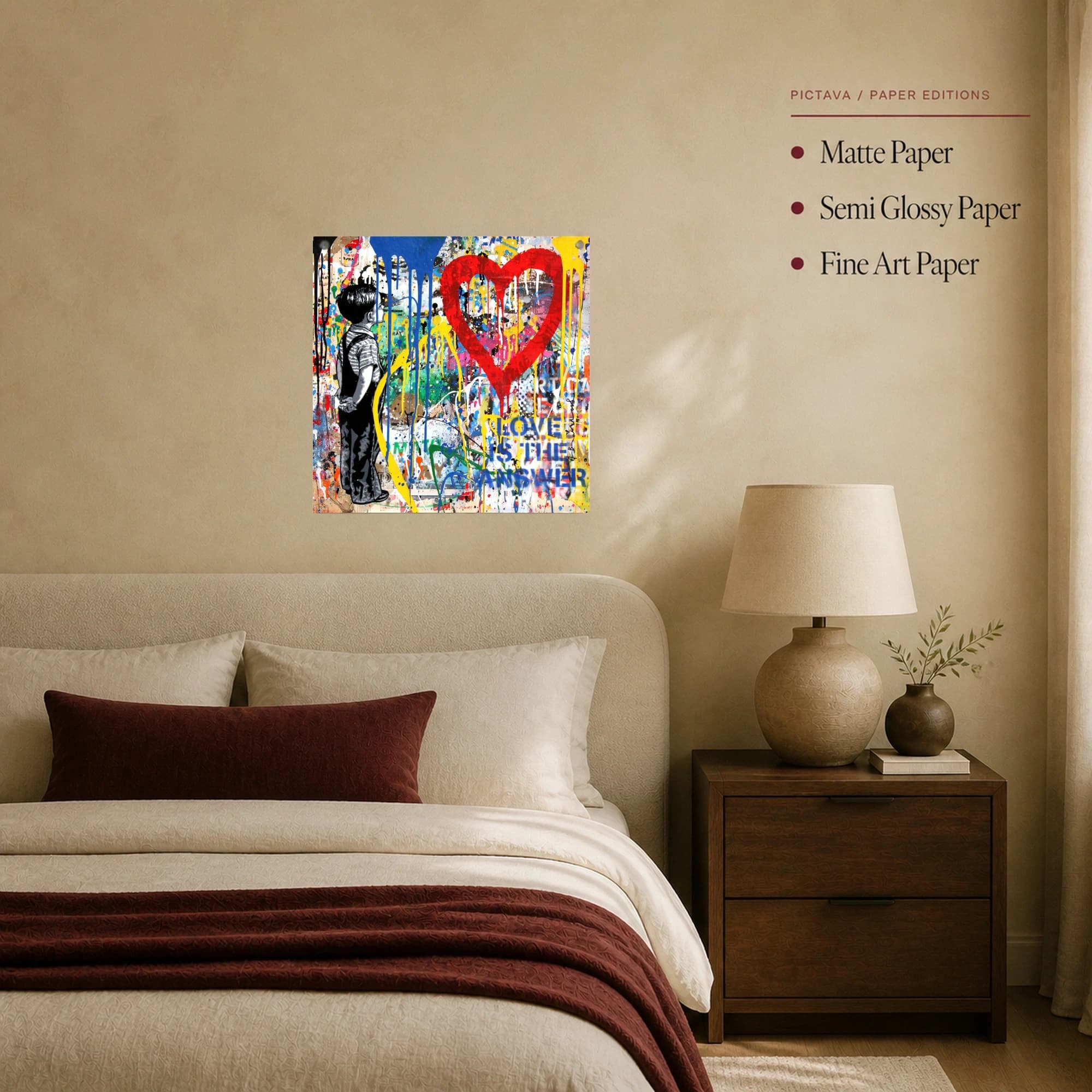 Love is the Answer Street Art Canvas Print, view 7