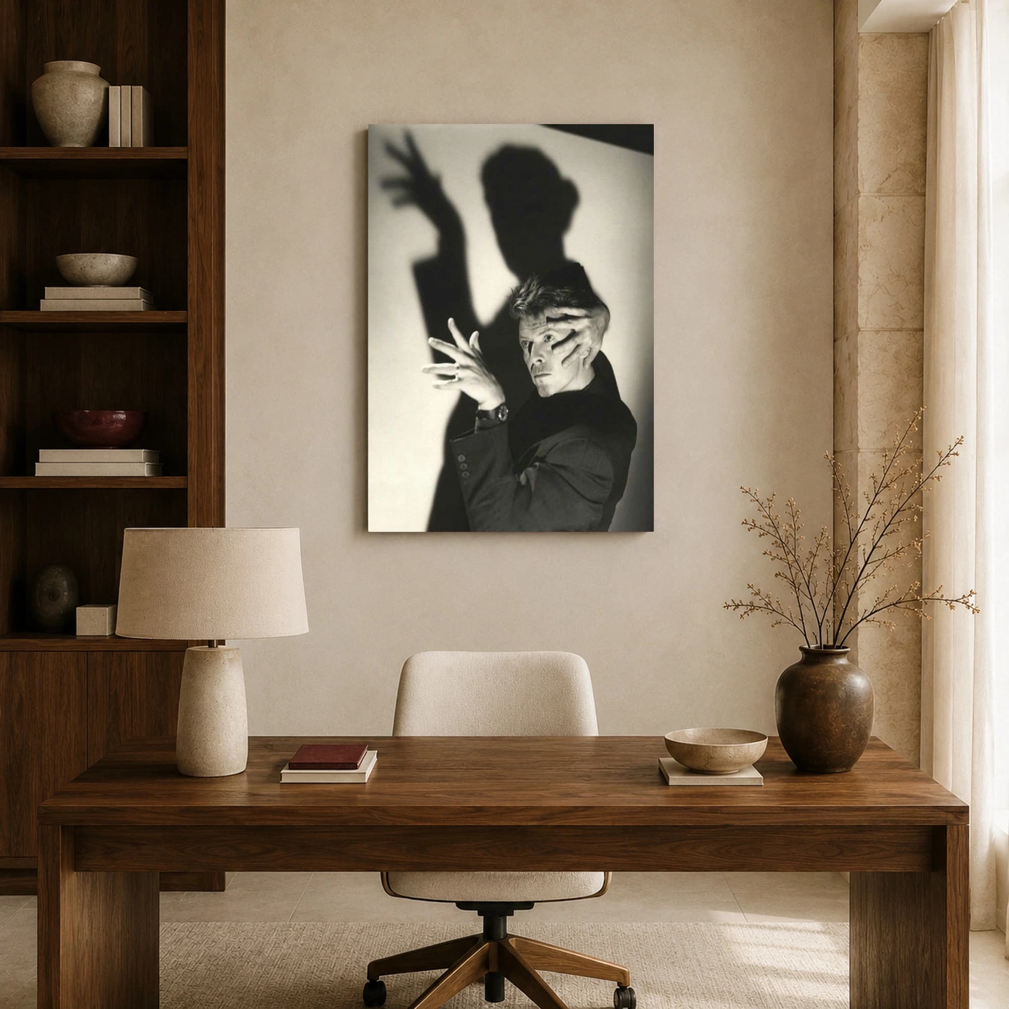 David Bowie Dramatic Shadow Black and White Photography Print, view 8