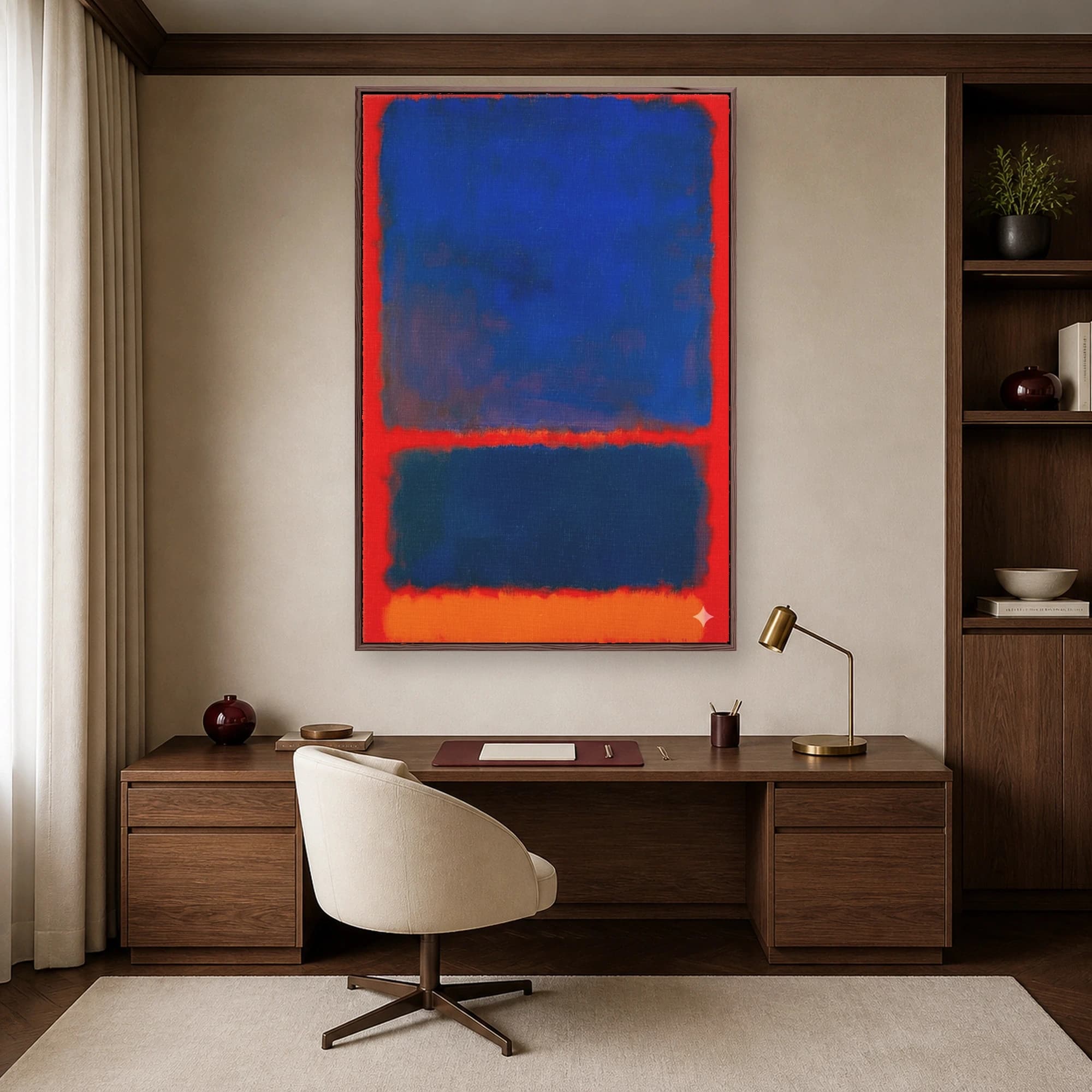 Abstract Blue and Red Color Field Canvas Print, view 6