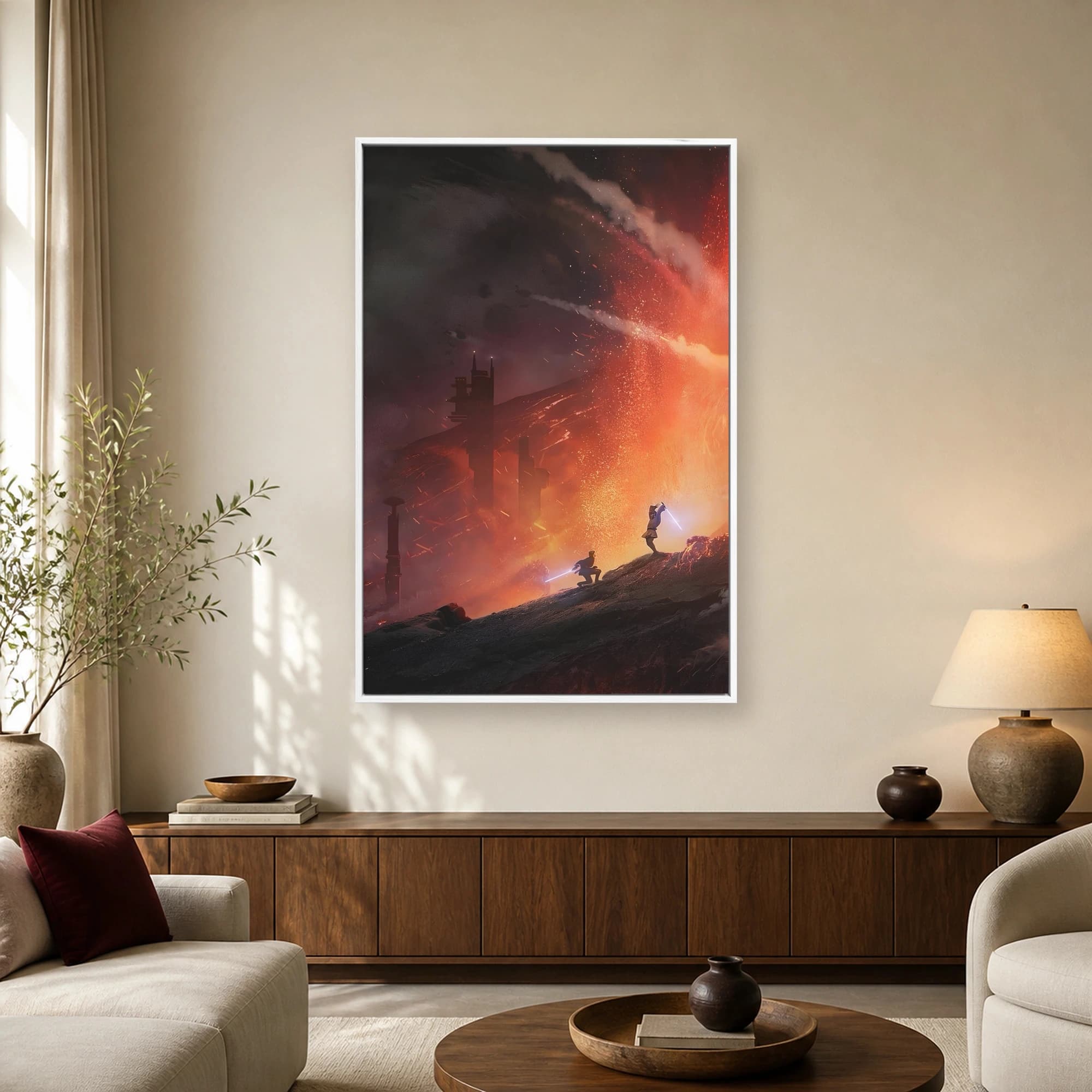 Mustafar Volcanic Duel Sci-Fi Canvas Wall Art, view 2