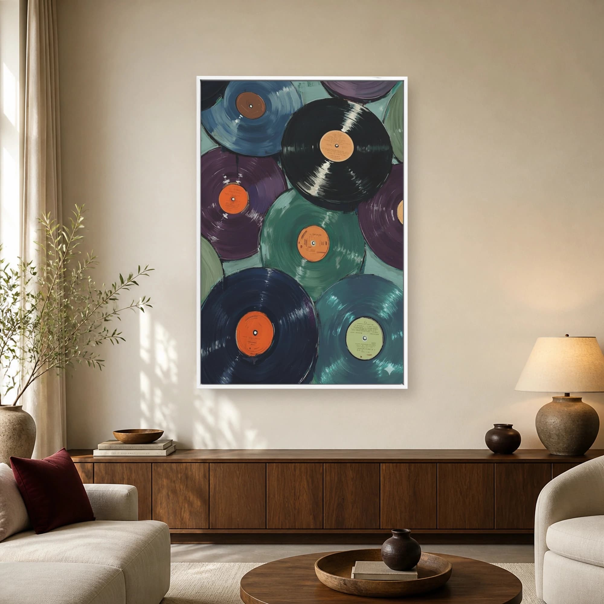Colorful Vinyl Records Abstract Music Wall Art, view 2