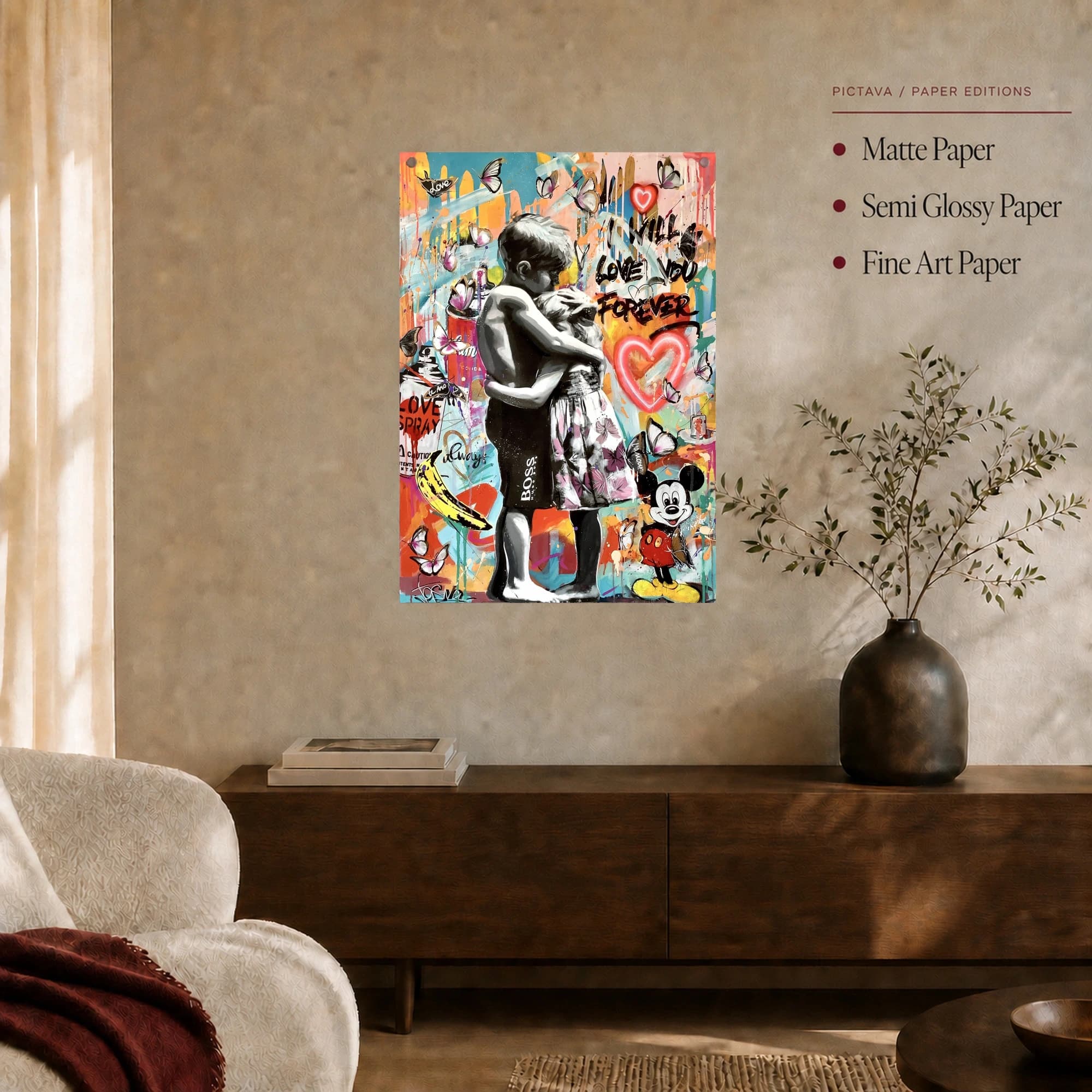 Love You Forever Street Art Canvas Print, view 7