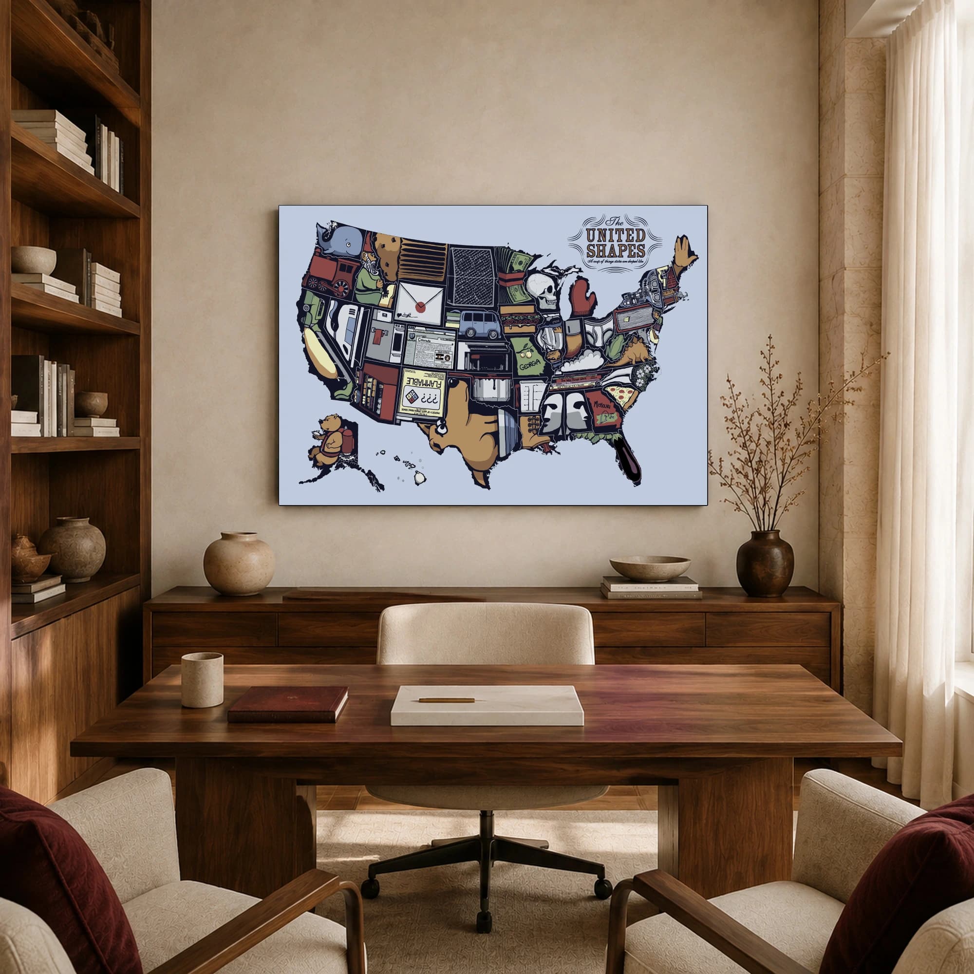 The United Shapes Whimsical Map Art Print, view 8