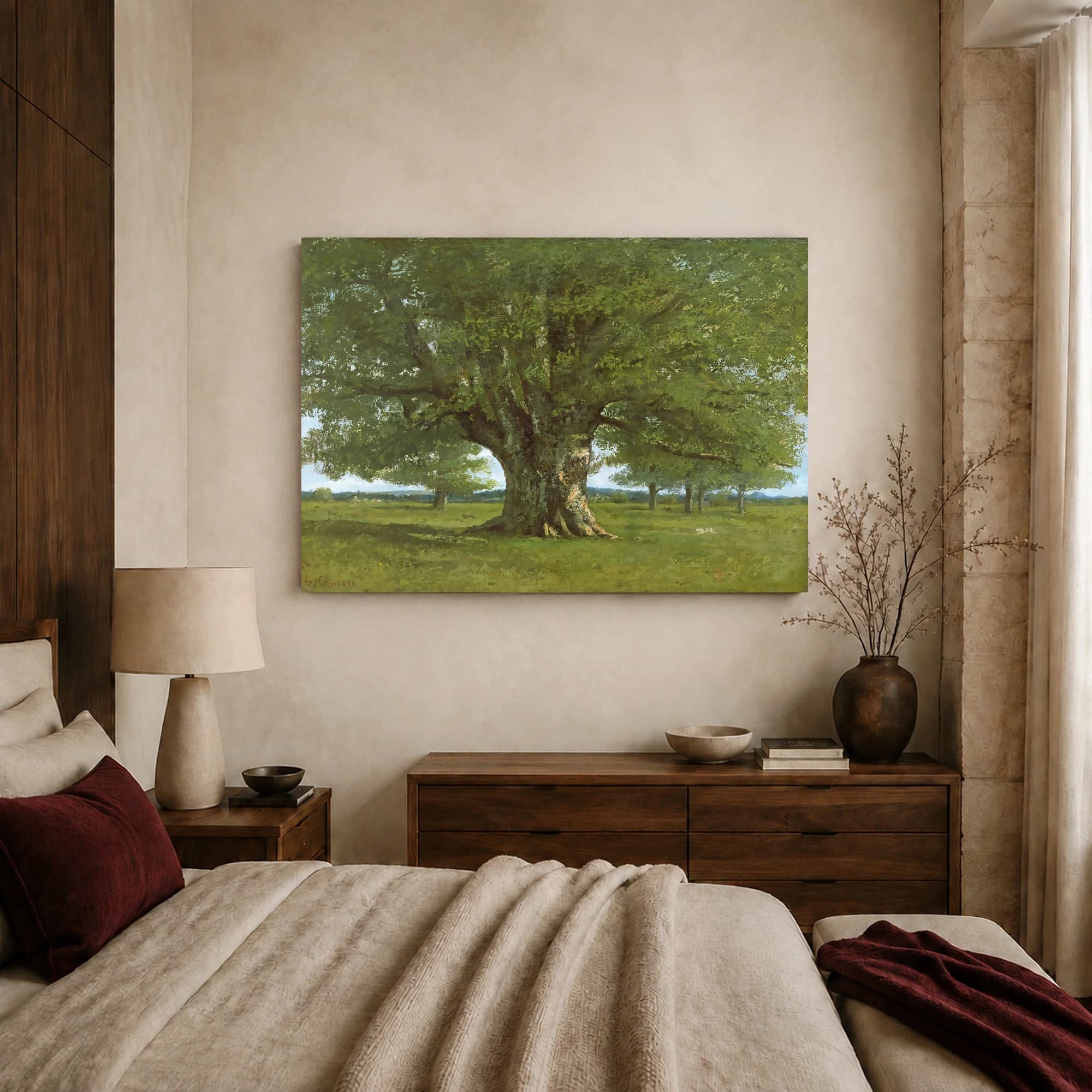 Courbet The Chene de Flagey Tree Canvas Print, view 7