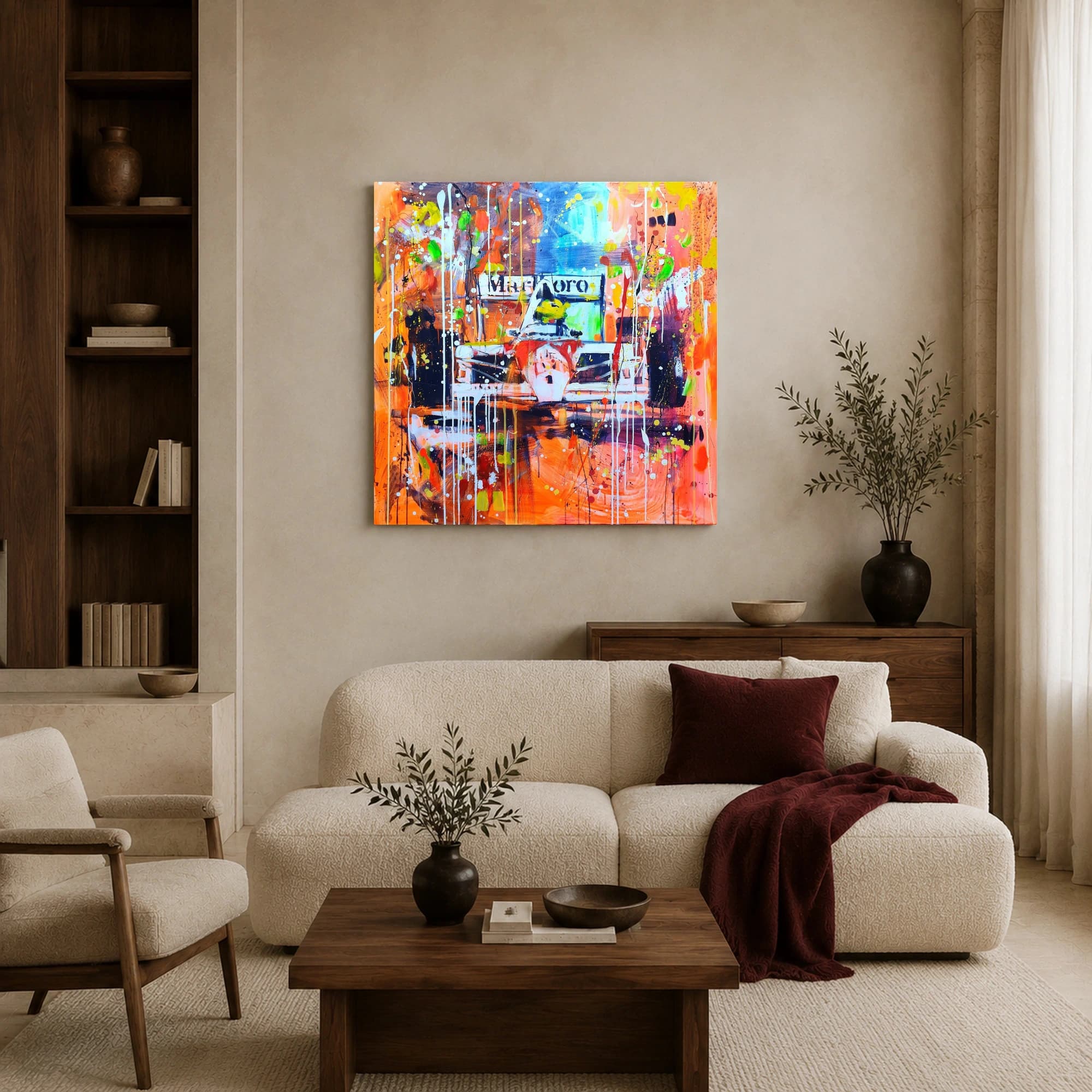 Formula One Abstract Racing Car Canvas Print, view 4