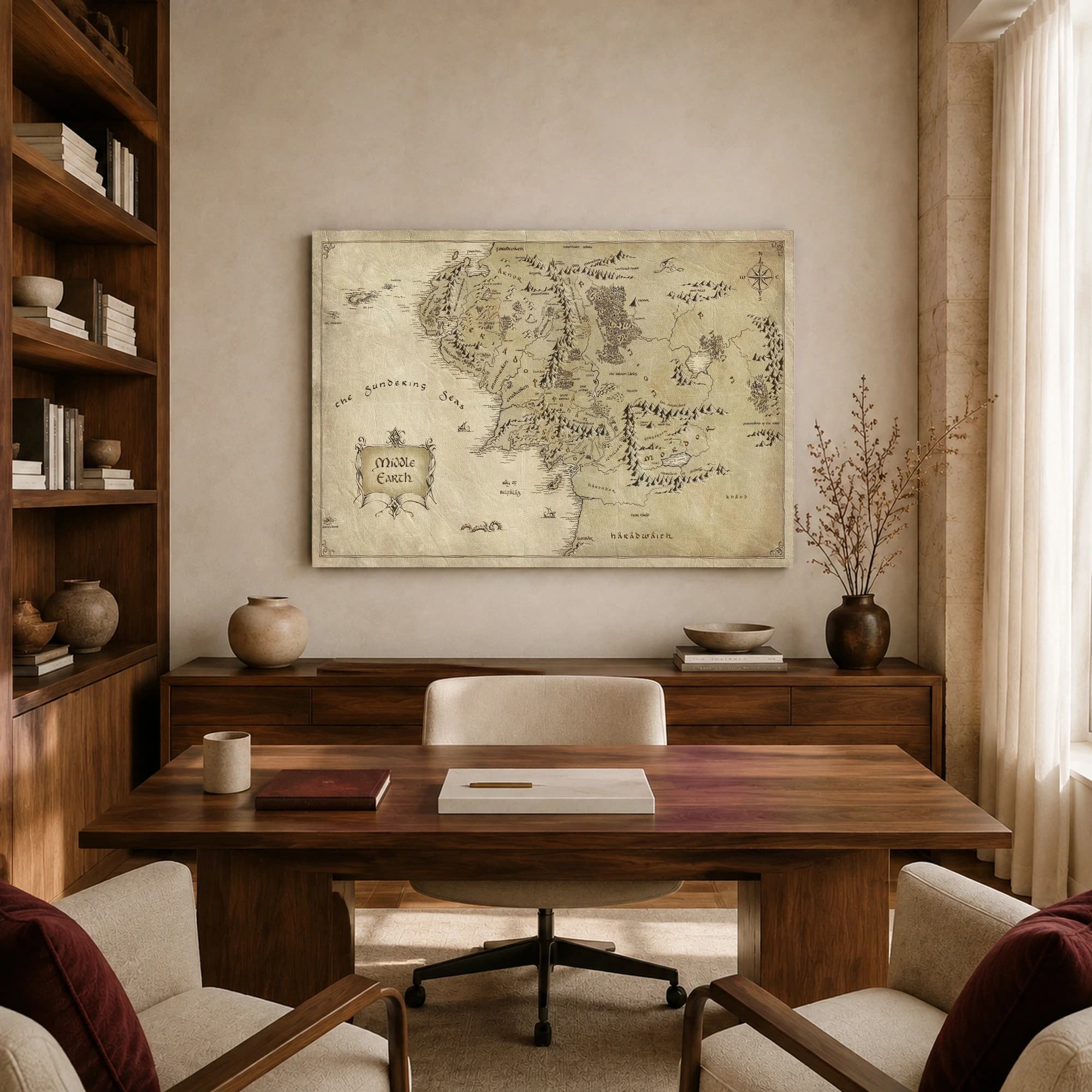 Middle Earth Map Fantasy Art Print, view 8