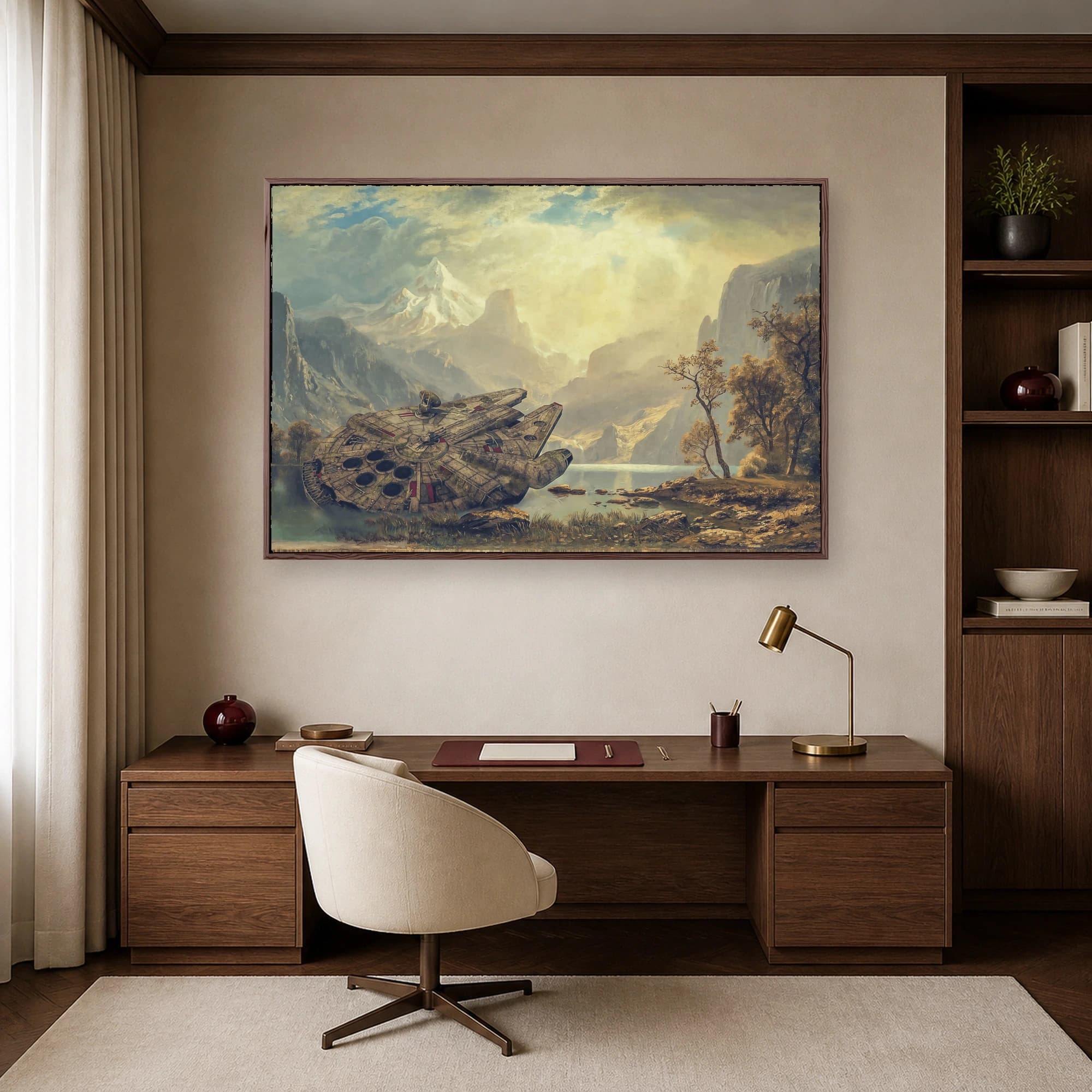 Crashed Starship in Alpine Valley Canvas Print, view 5