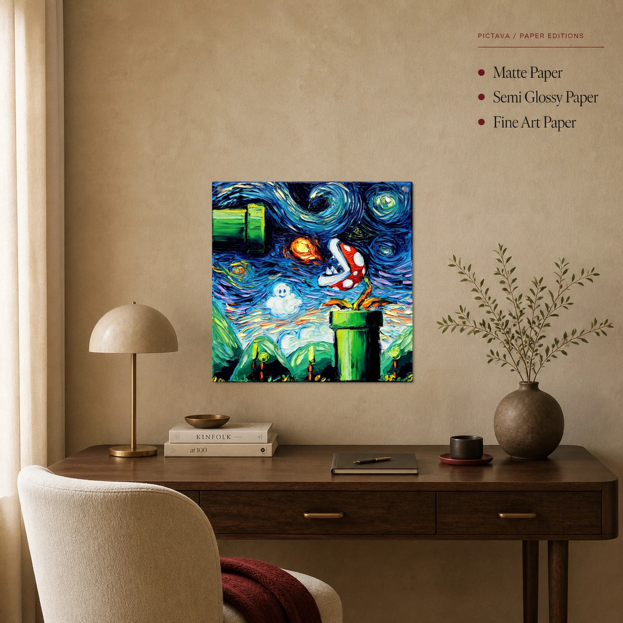 Starry Night Mushroom Kingdom Canvas Print, view 3