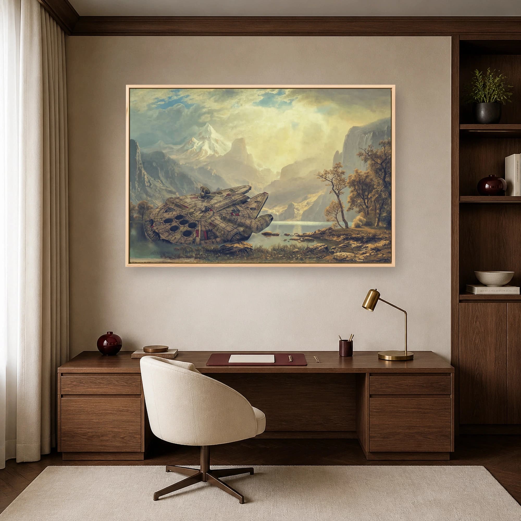 Crashed Starship in Alpine Valley Canvas Print, view 6