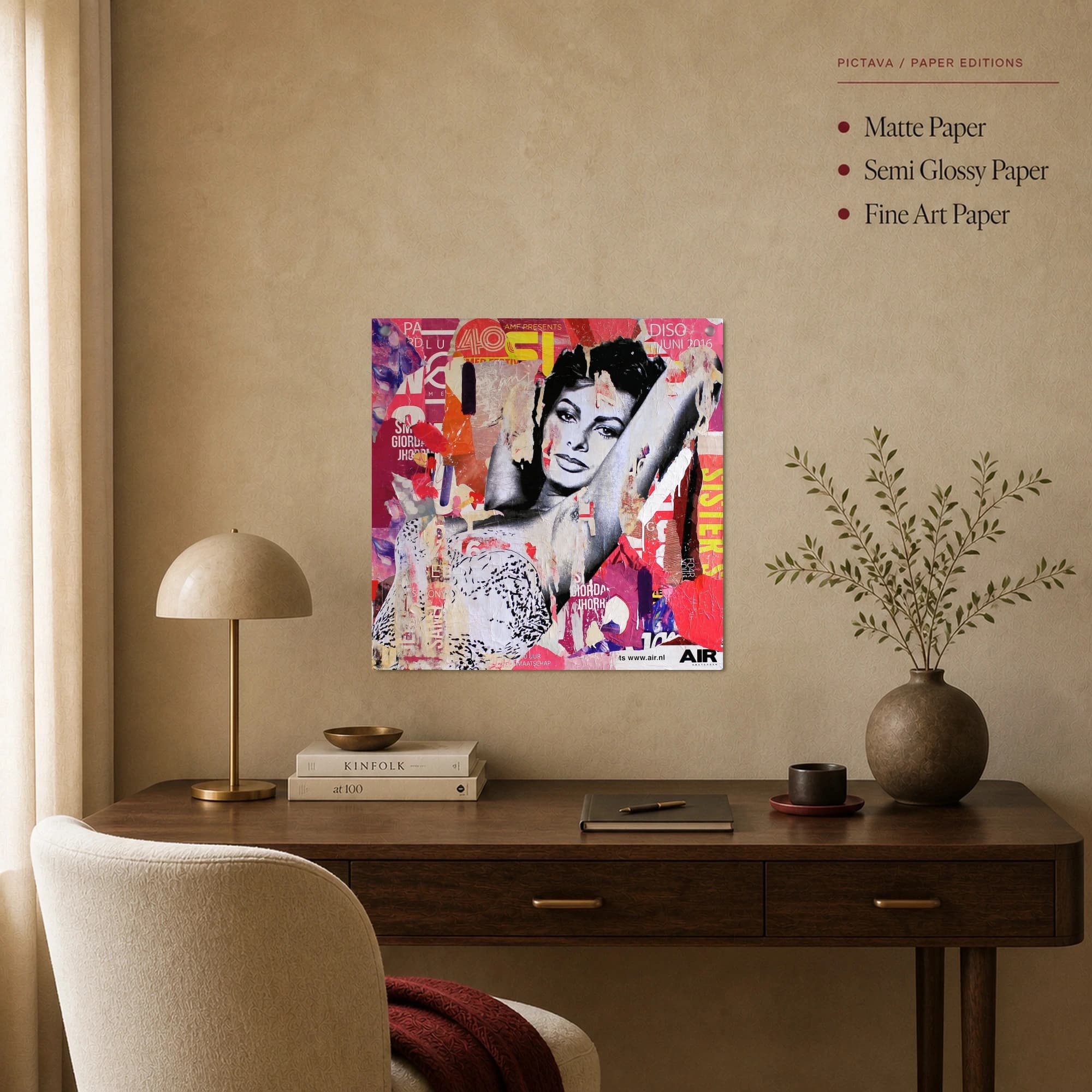 Sophia Loren Pop Art Mixed Media Poster & Canvas Print, view 3