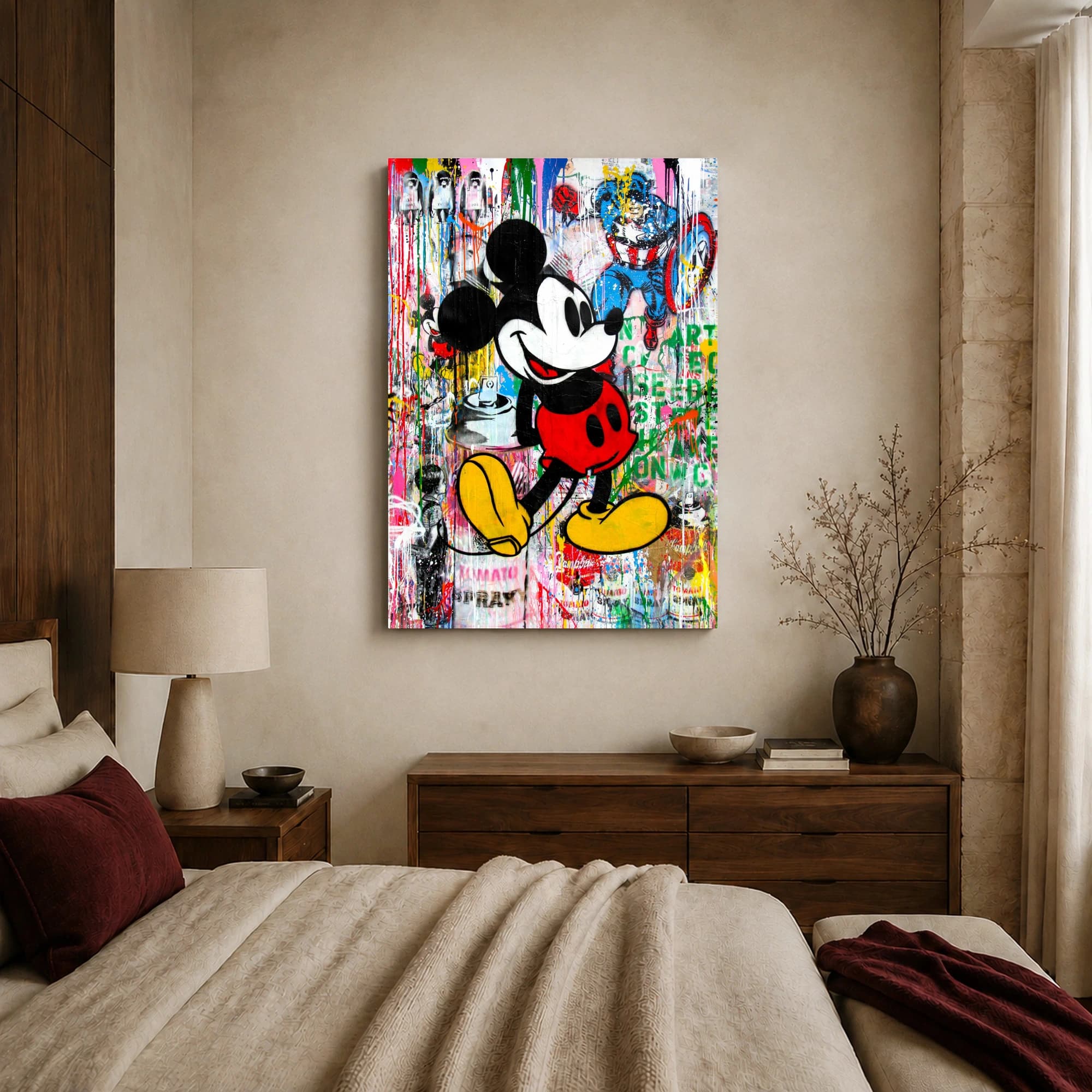 Mickey Mouse Urban Street Art Canvas Print, view 4