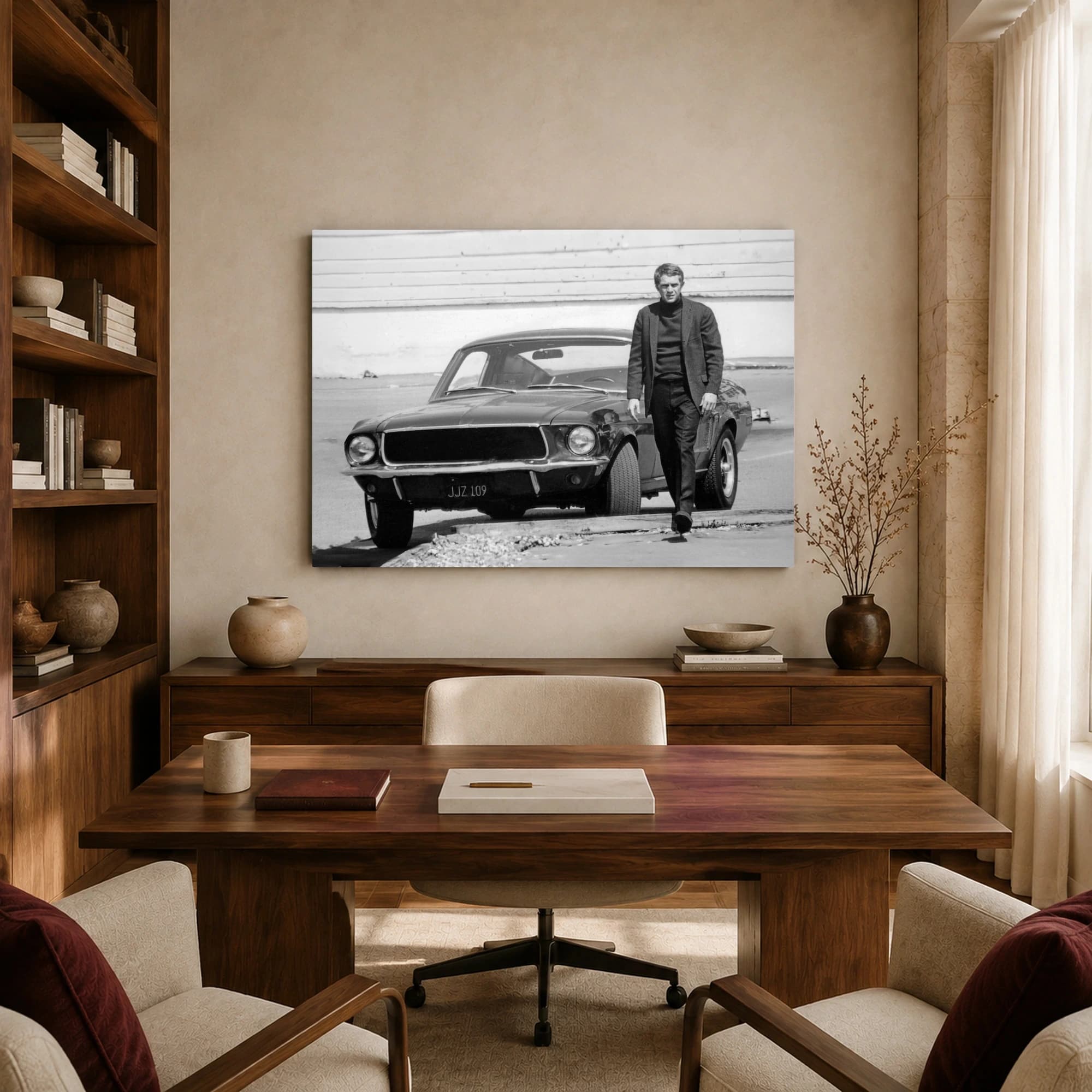 Steve McQueen and Bullitt Mustang Wall Art, view 7