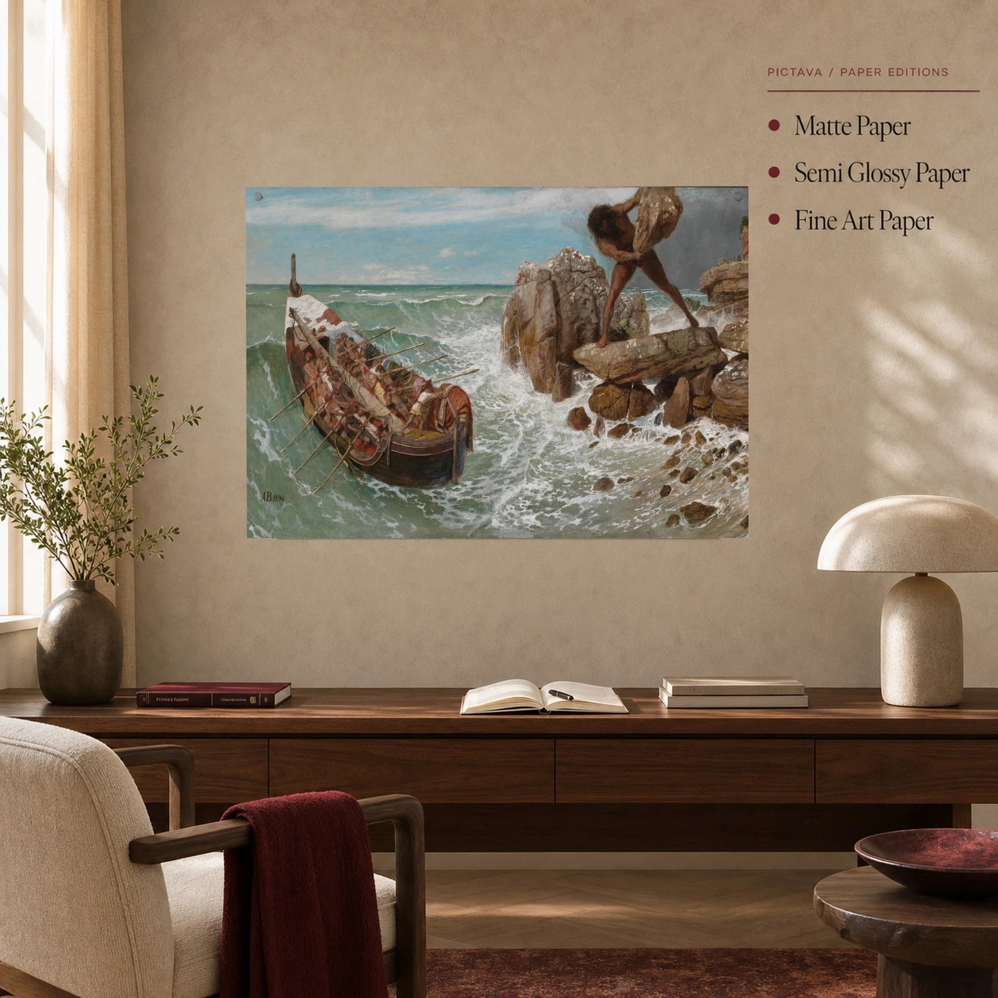 Ulysses and Polyphemus Epic Mythology Canvas Print, view 4