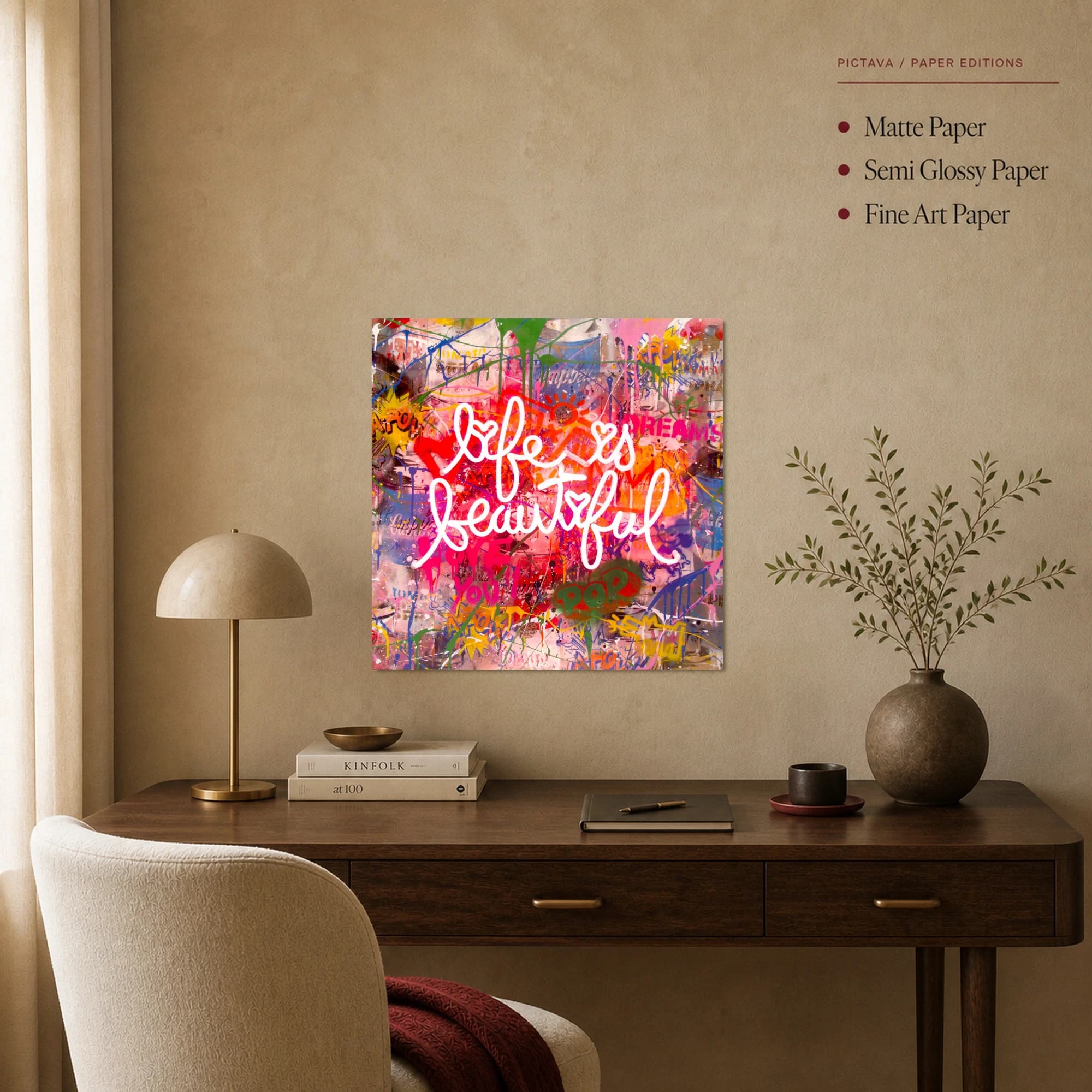 Life is Beautiful Street Art Canvas Print, view 2