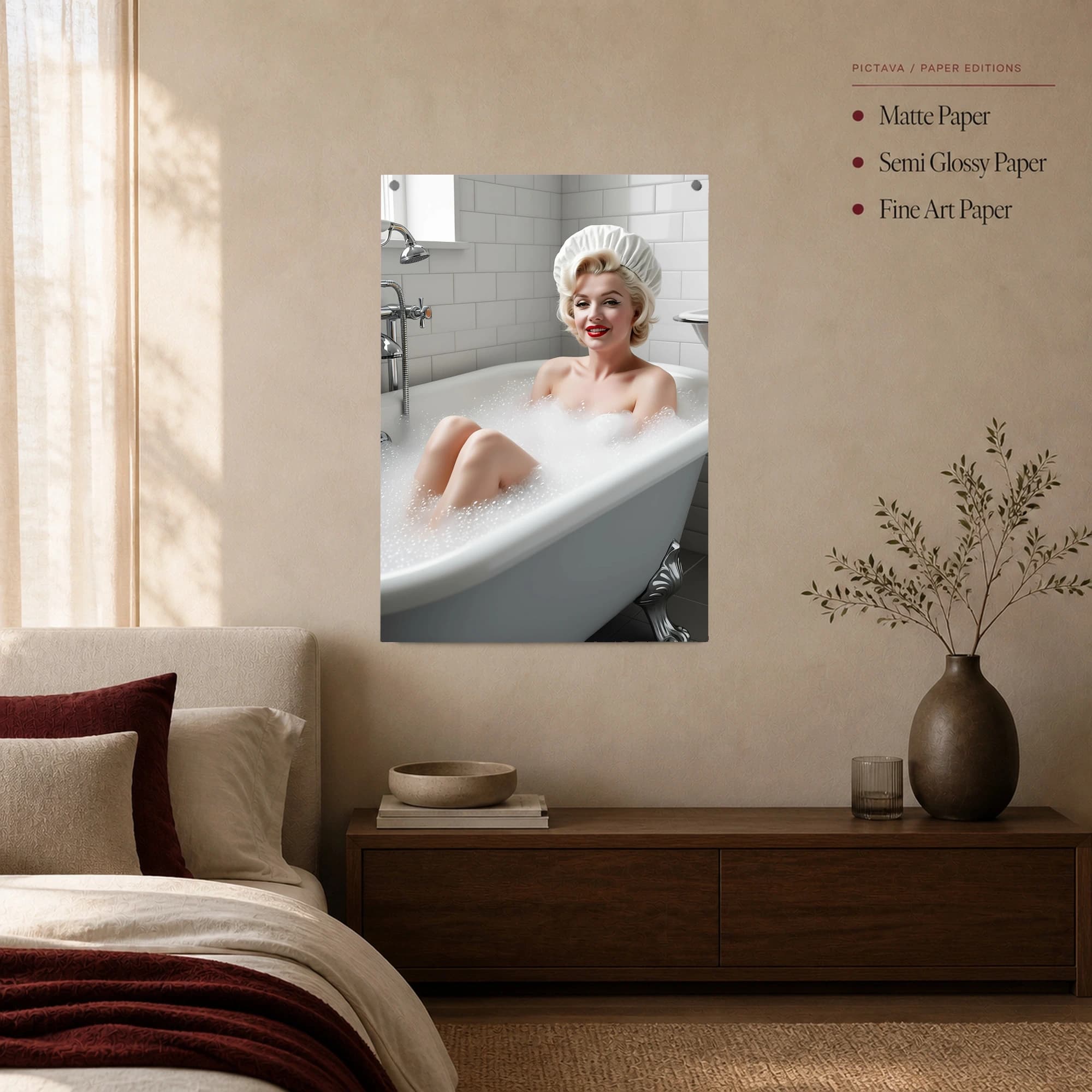 Marilyn Monroe Bubble Bath Vintage Wall Art, view 5