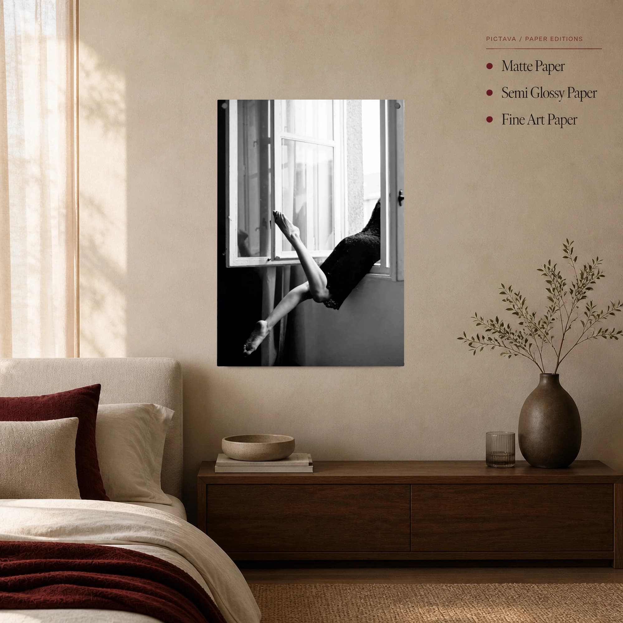 Surreal Monochrome Window Art Print, view 3