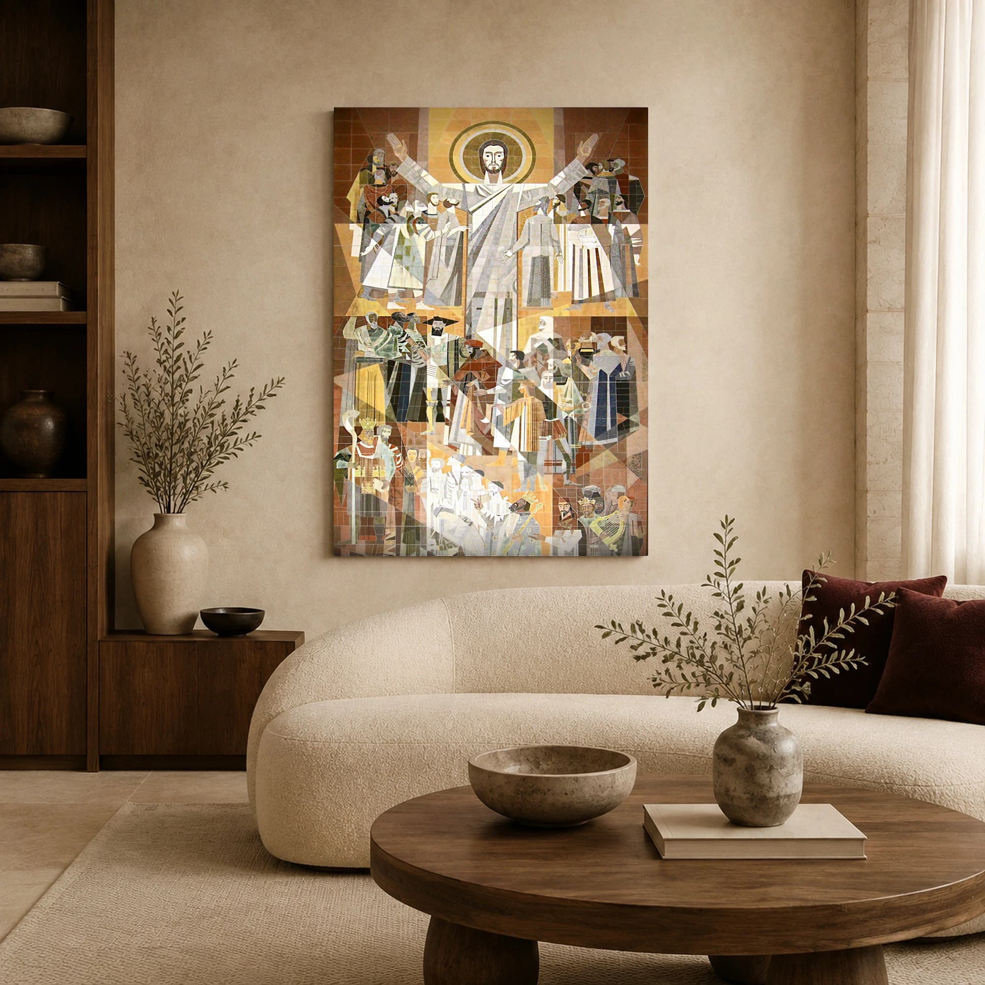 Christ of the Ohio Mid-Century Mosaic Canvas Print, view 6