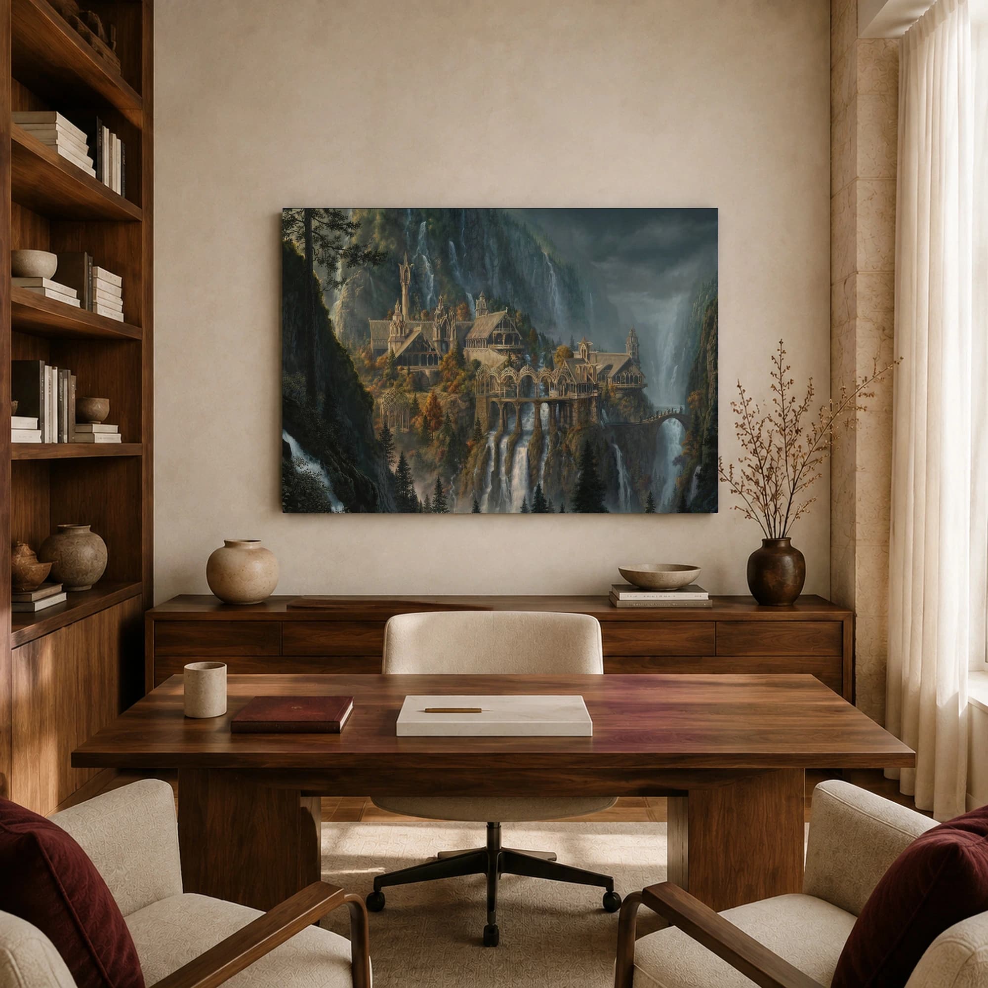 Elven Valley Citadel Fantasy Landscape Wall Art, view 8