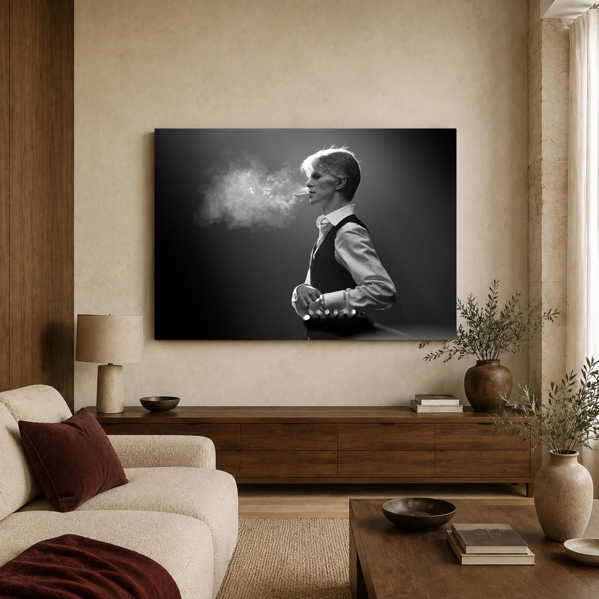 David Bowie Monochromatic Portrait Wall Art, view 2