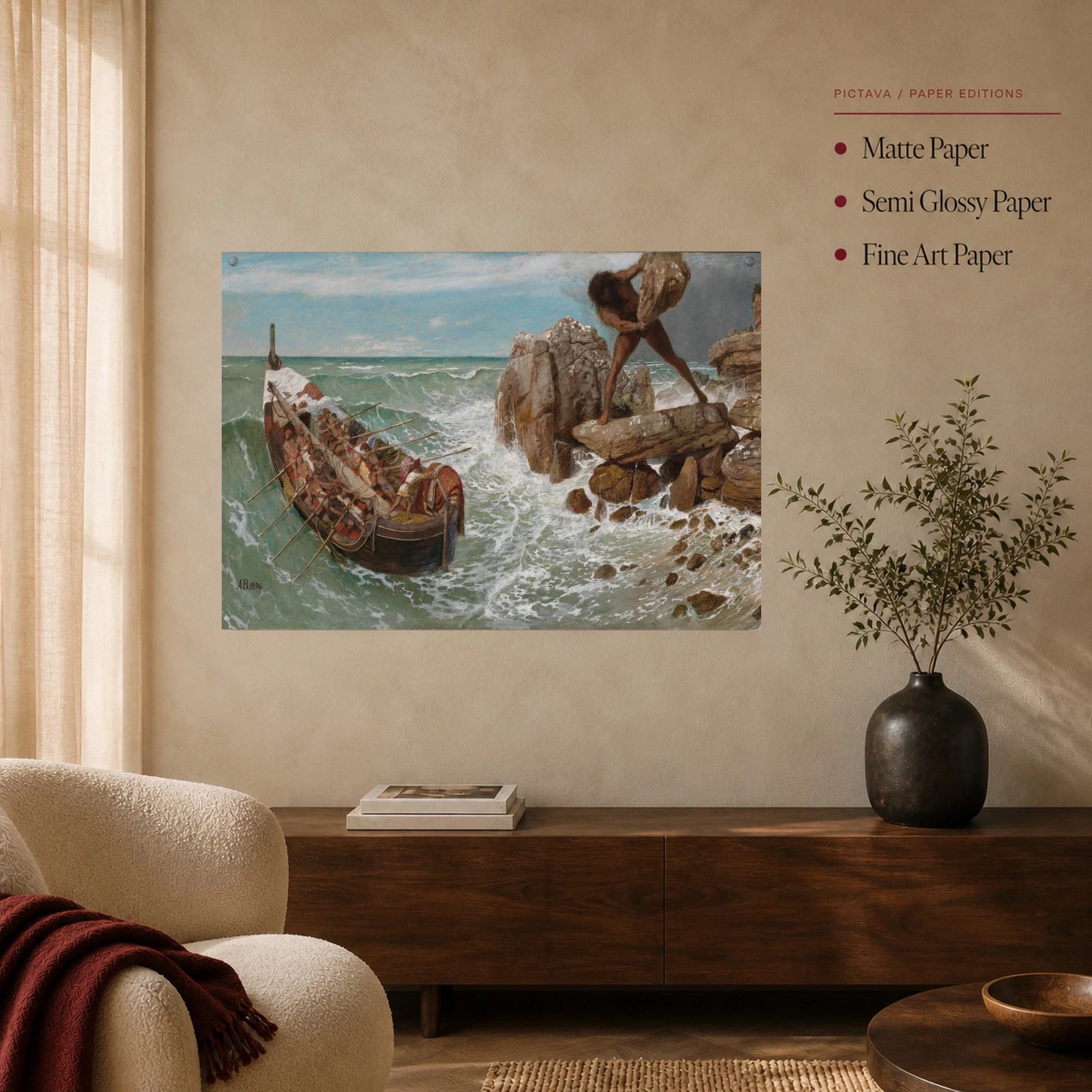 Ulysses and Polyphemus Epic Mythology Canvas Print, view 6