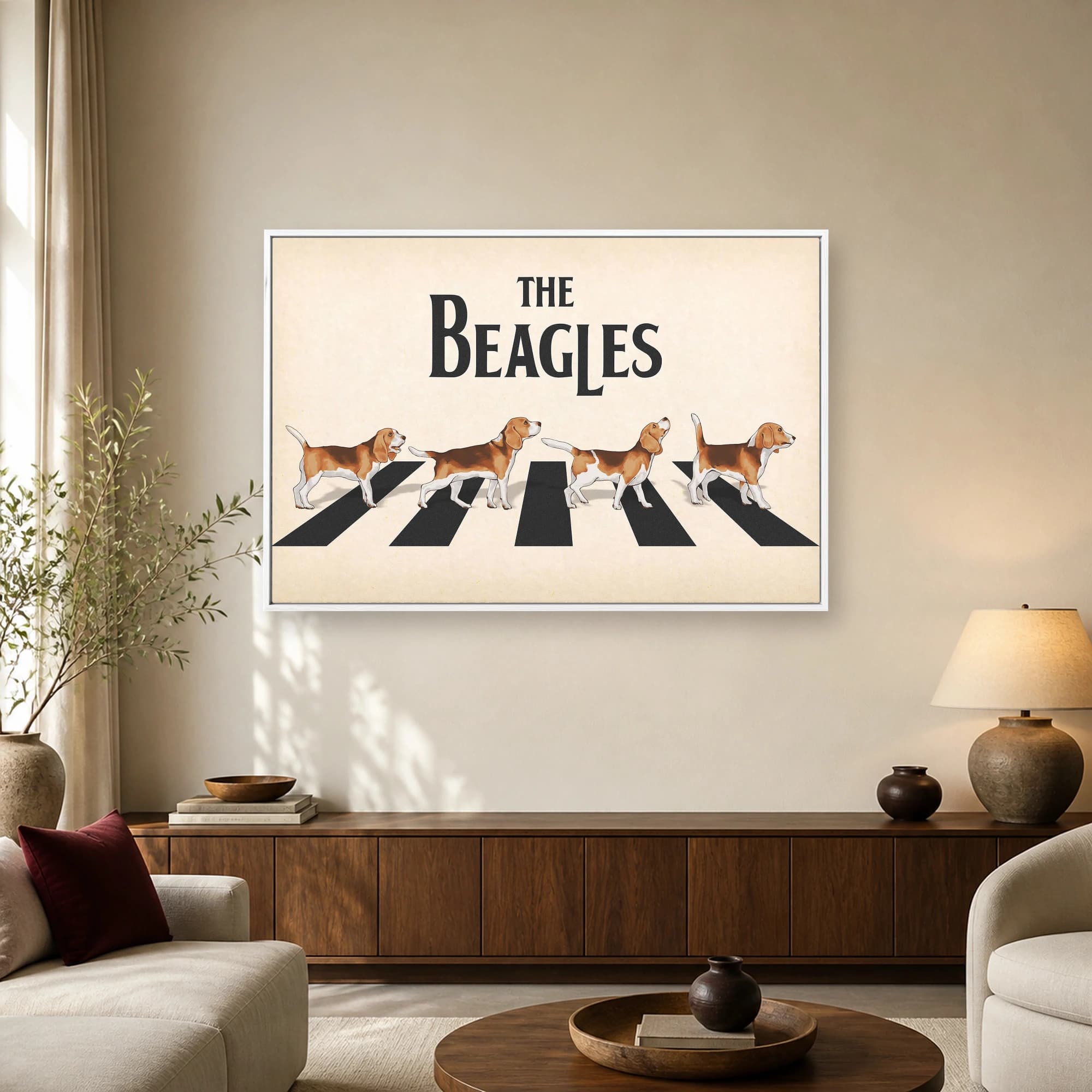 The Beagles Abbey Road Dog Parody Canvas Print, view 6