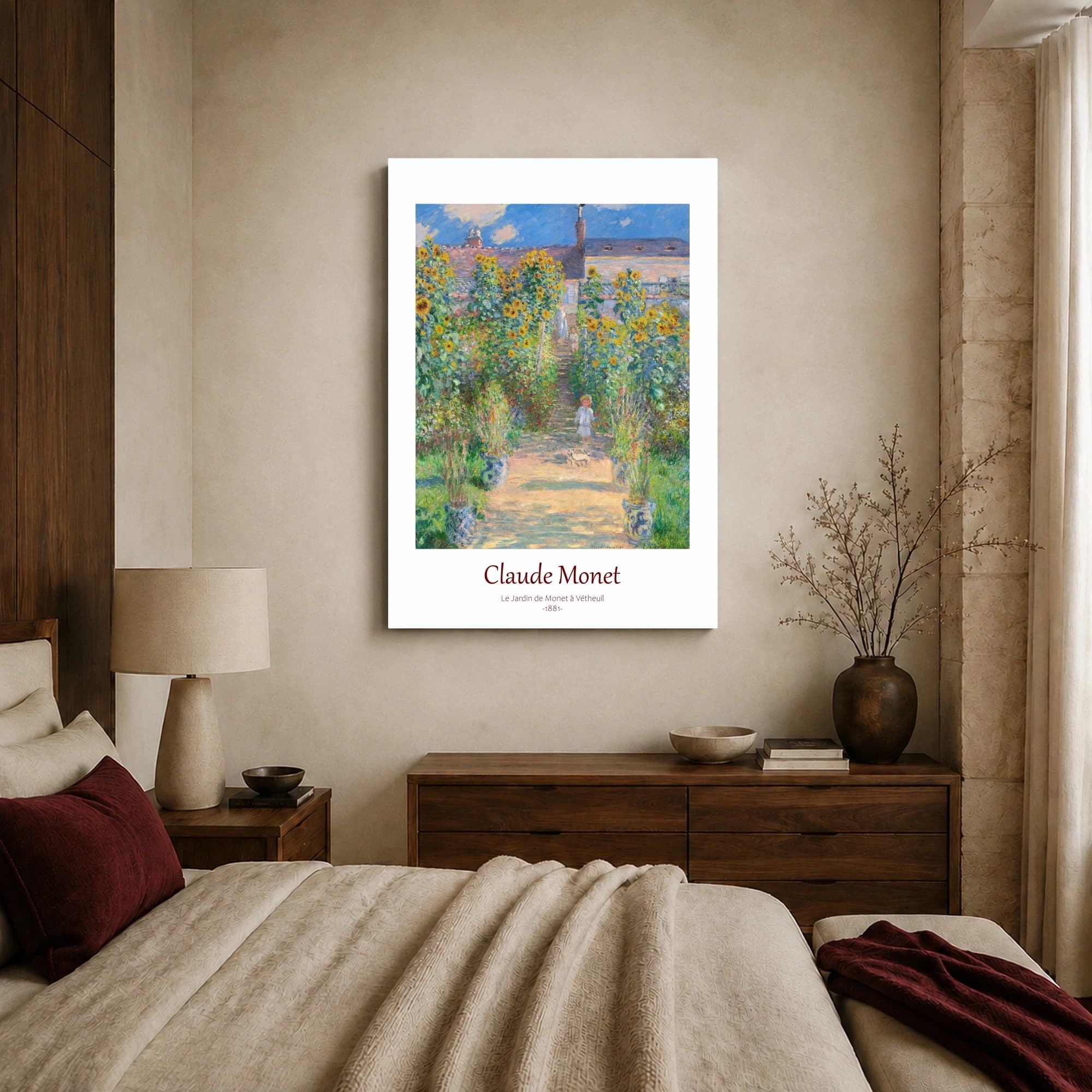 Claude Monet Le Jardin de Monet a Vetheuil Canvas Print, view 8