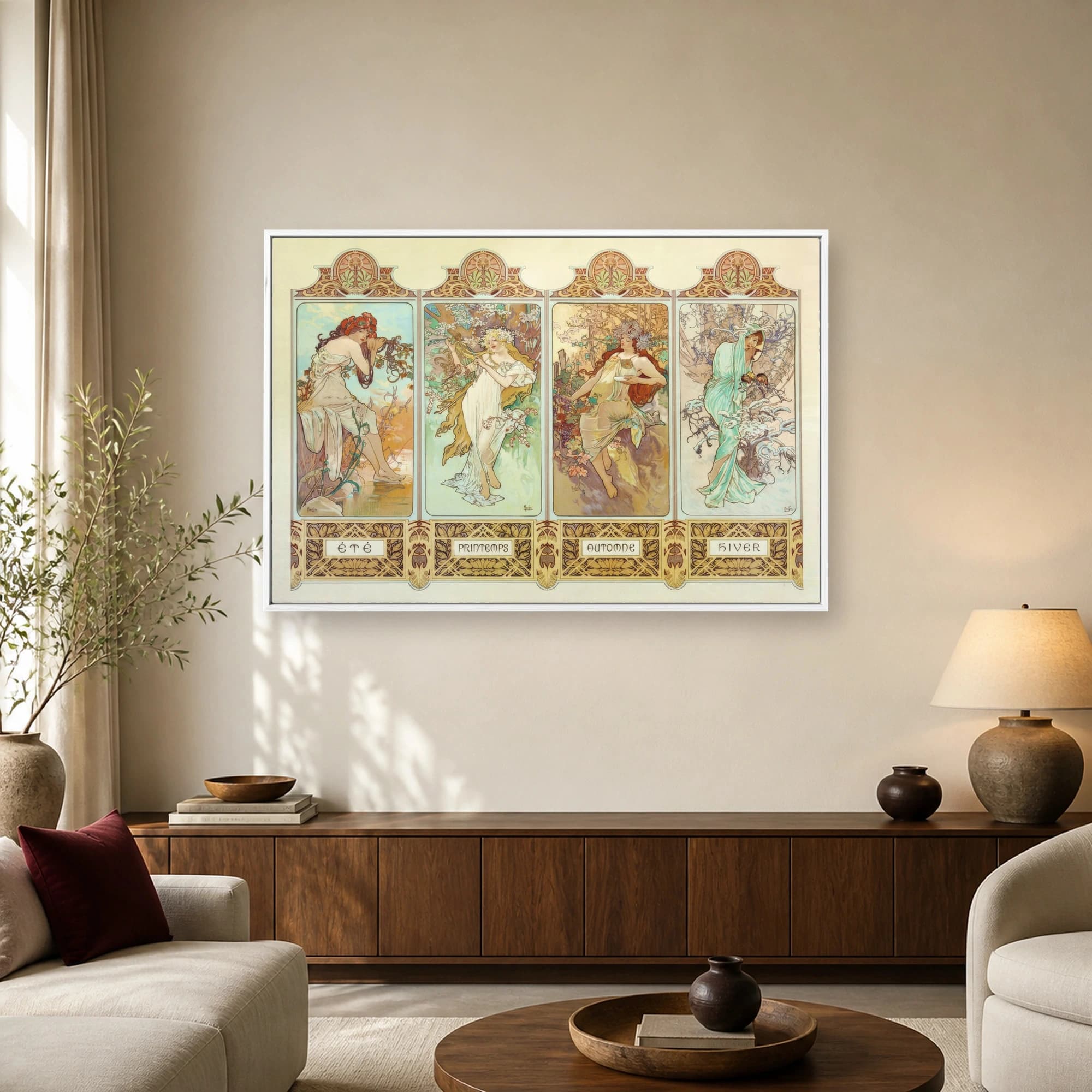 The Four Seasons Canvas Print by Alfons Mucha, view 4