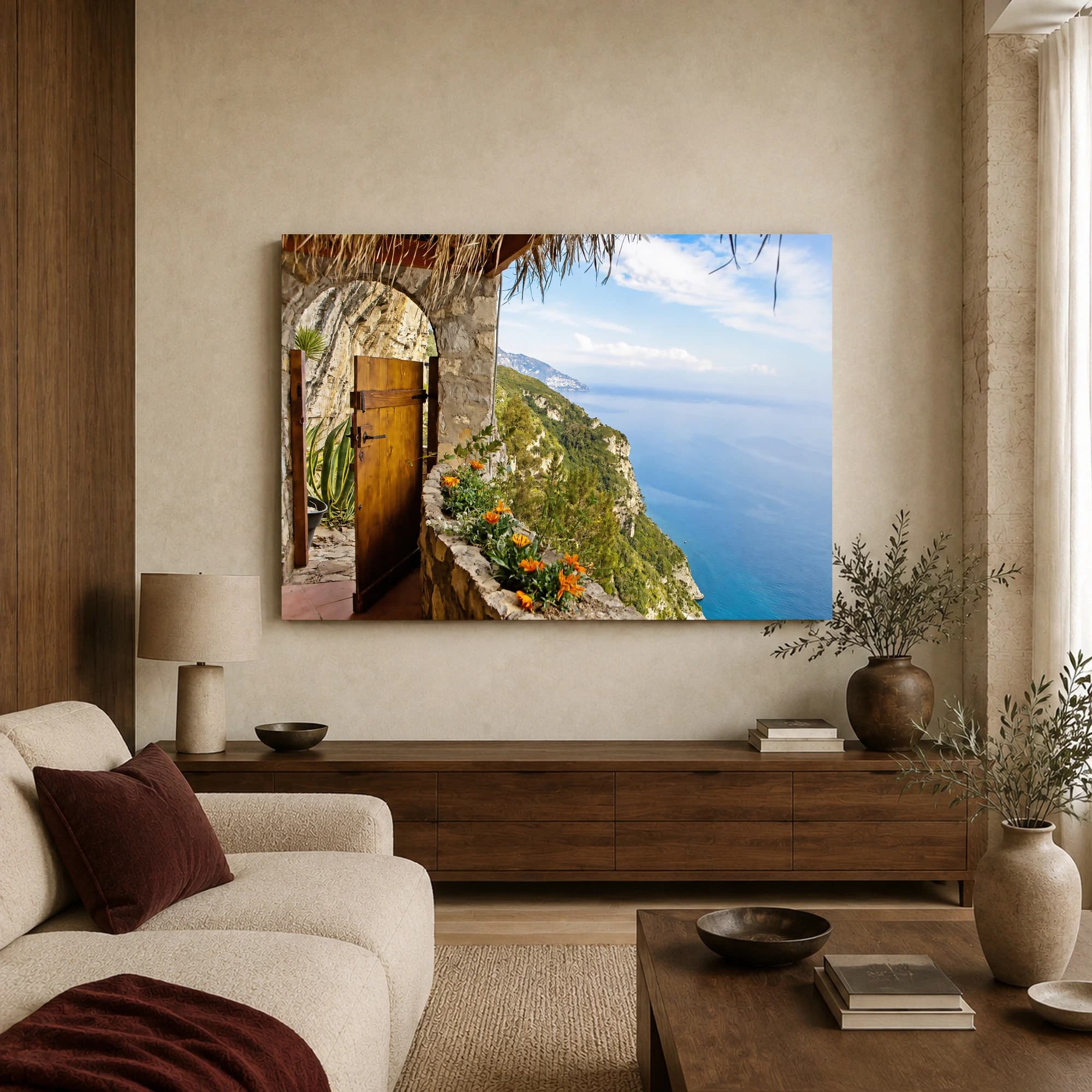 Amalfi Coast Balcony and Sea View Wall Art, view 3