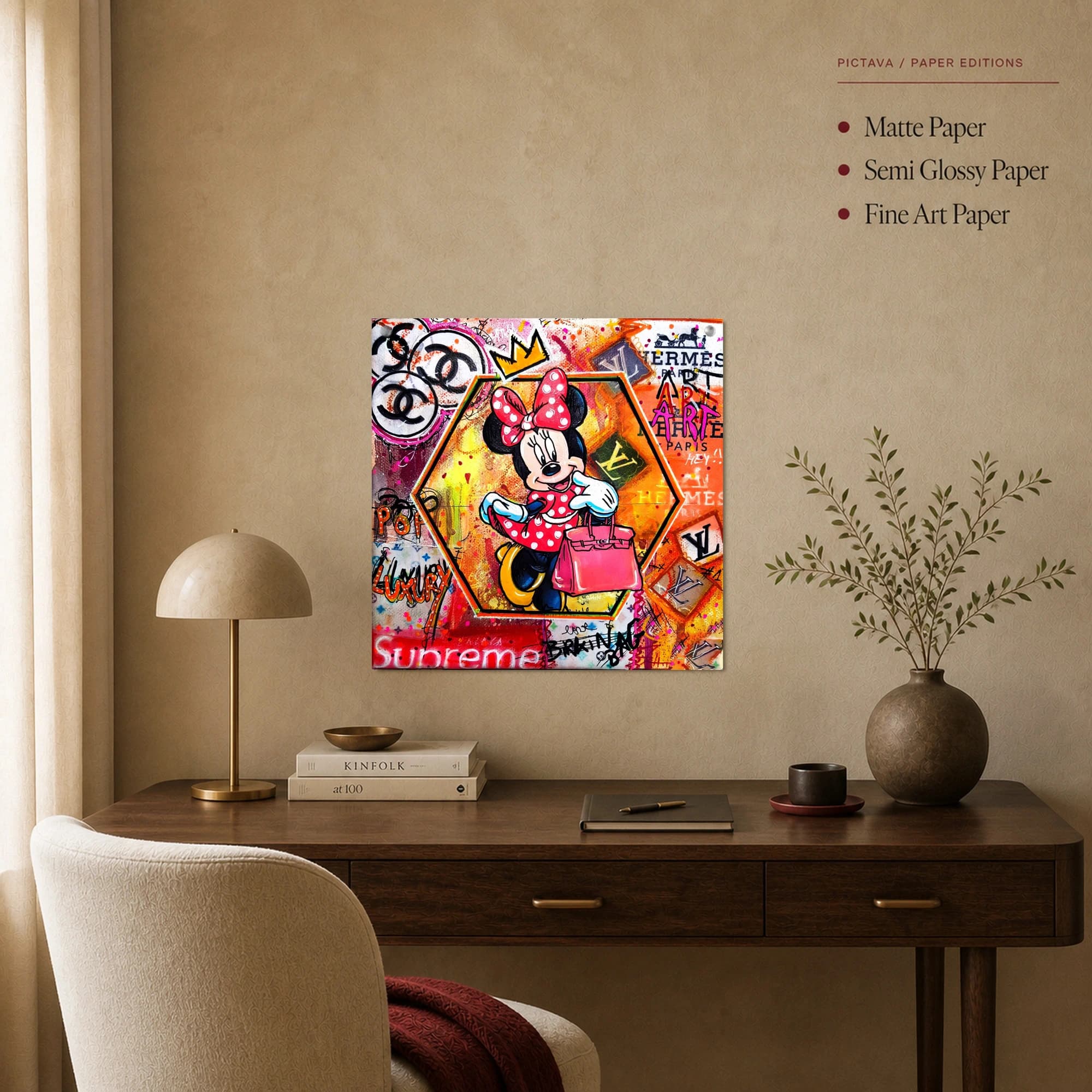 Minnie Mouse Luxury Pop Art Canvas Print, view 2