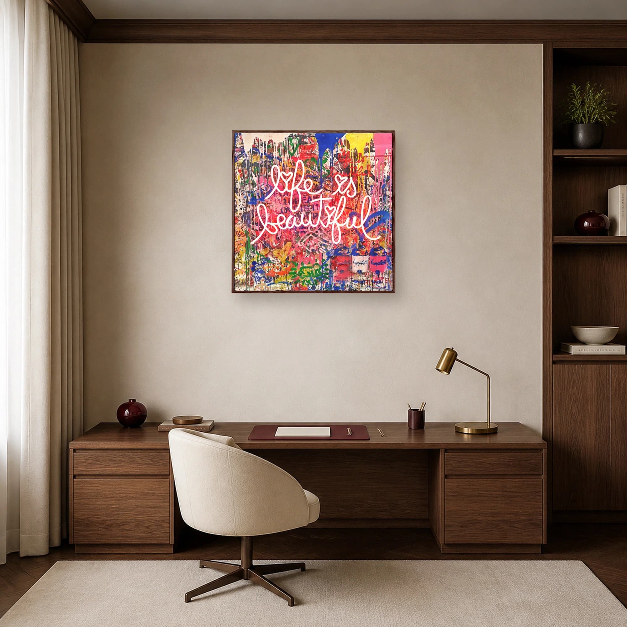 Life is Beautiful Graffiti Pop Art Canvas, view 6