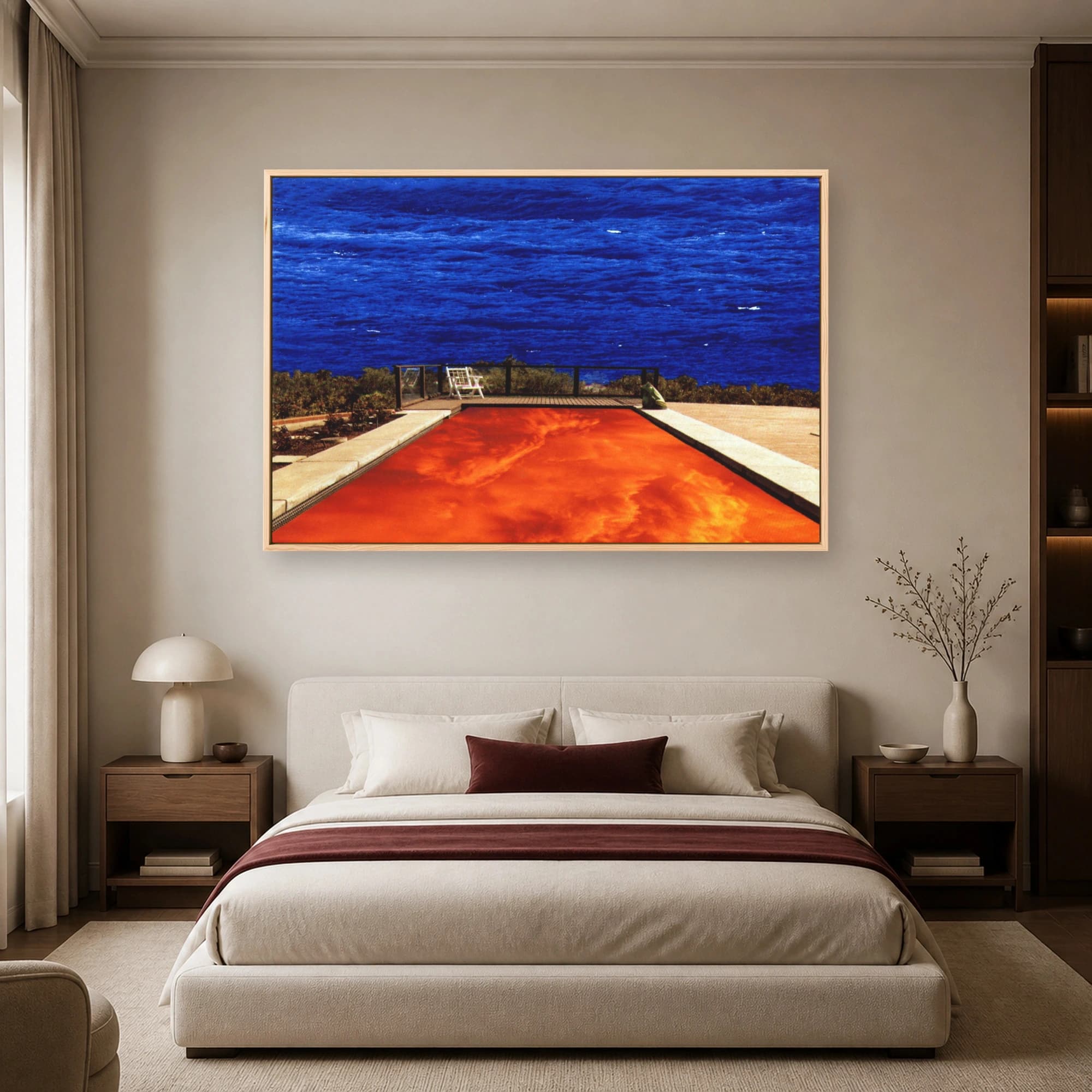 Surreal Ocean and Fiery Pool Coastal Wall Art, view 5