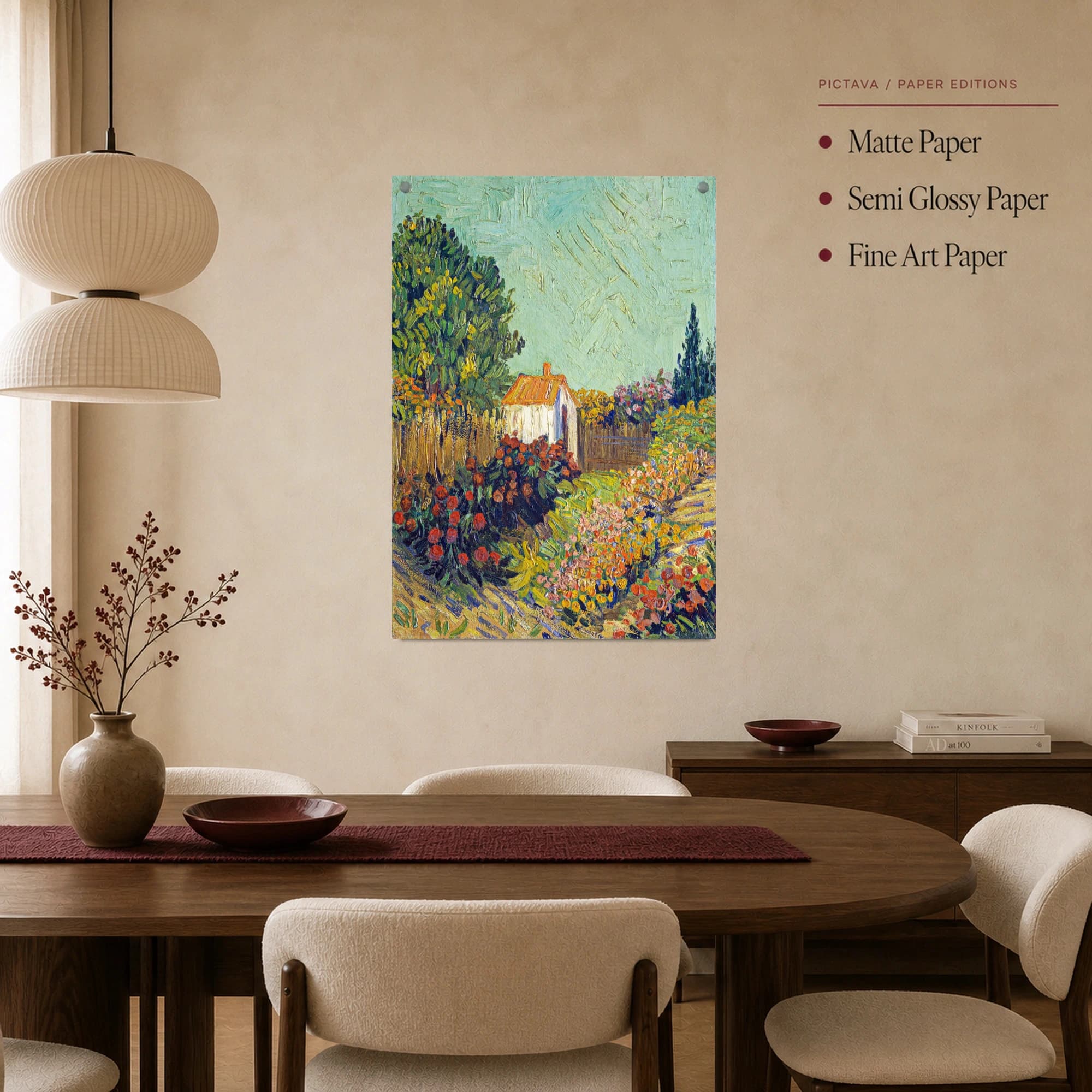 The Cottage Among Flowers Post-Impressionist Landscape Canvas Art, view 3