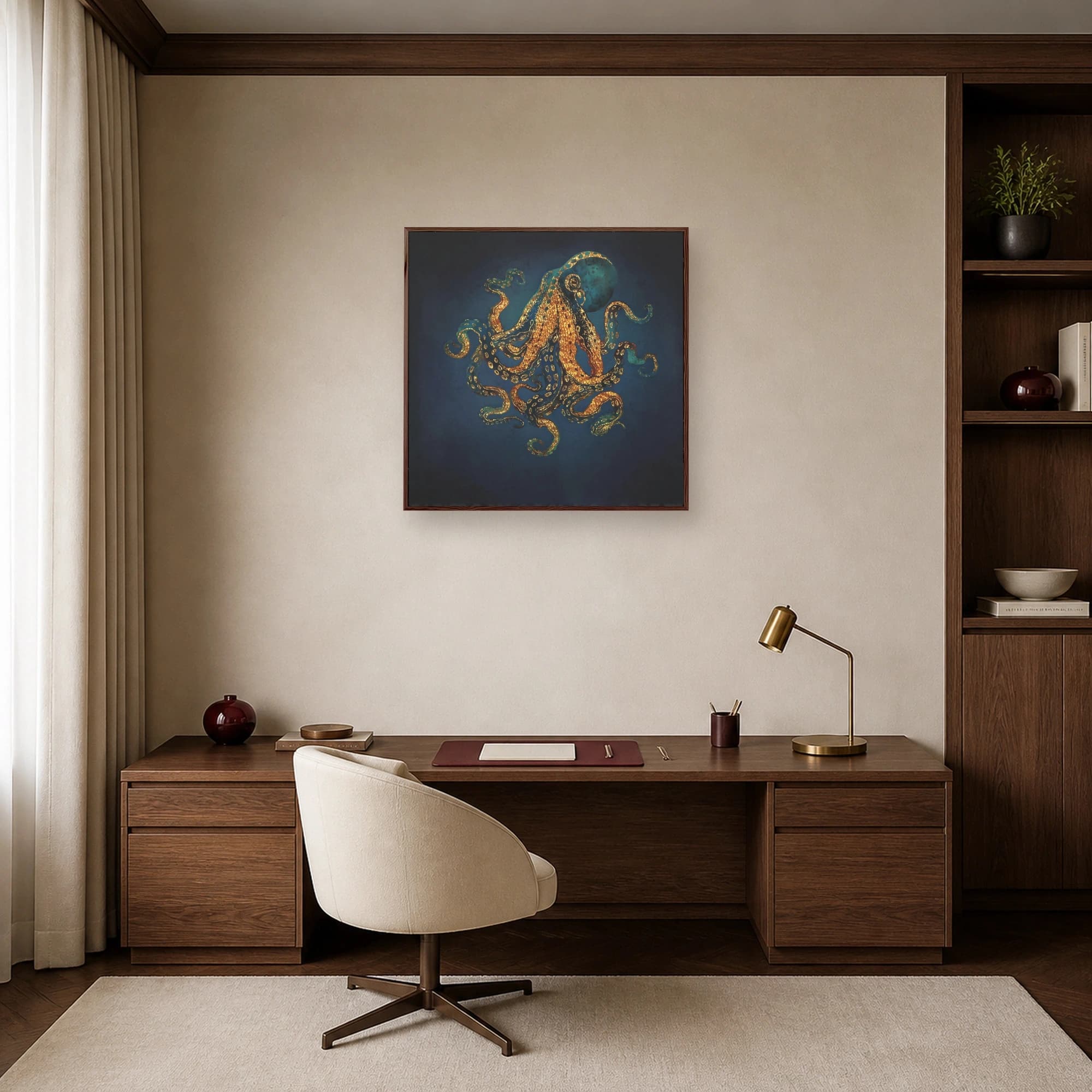 Golden Nautilus Octopus Wall Art, view 7